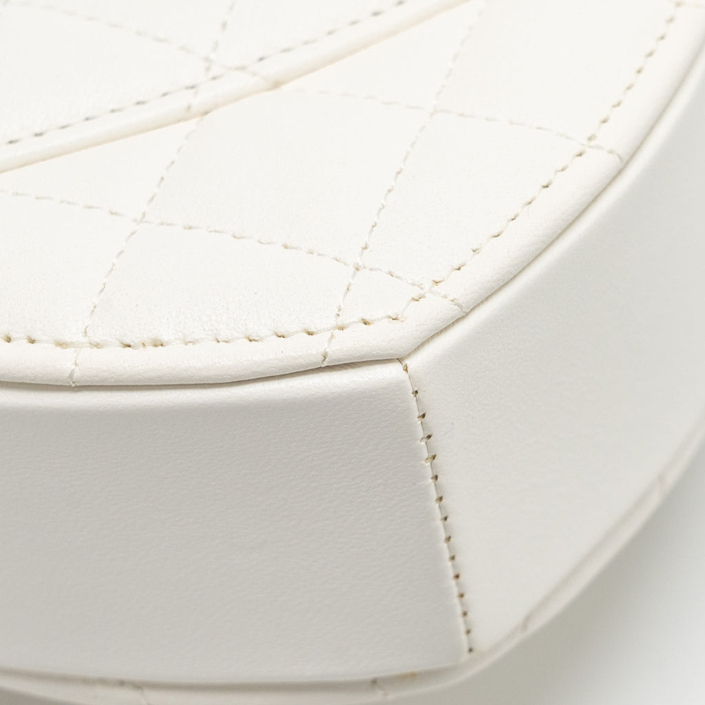 CHANEL SMALL HEART BAG LAMBSKIN WHITE LGHW