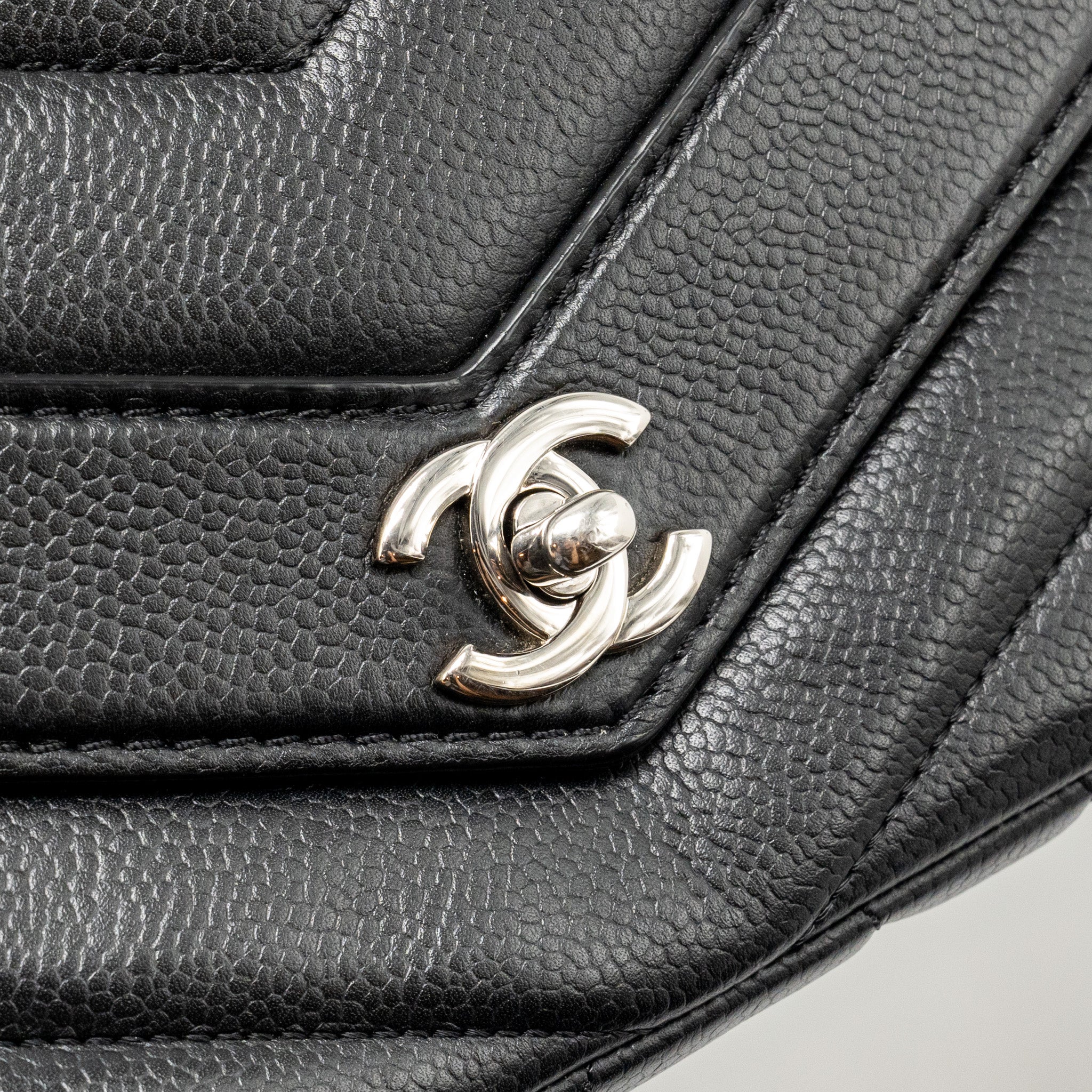 CHANEL ENVELOP FLAP BAG CHEVRON CAVIAR BLACK SHW