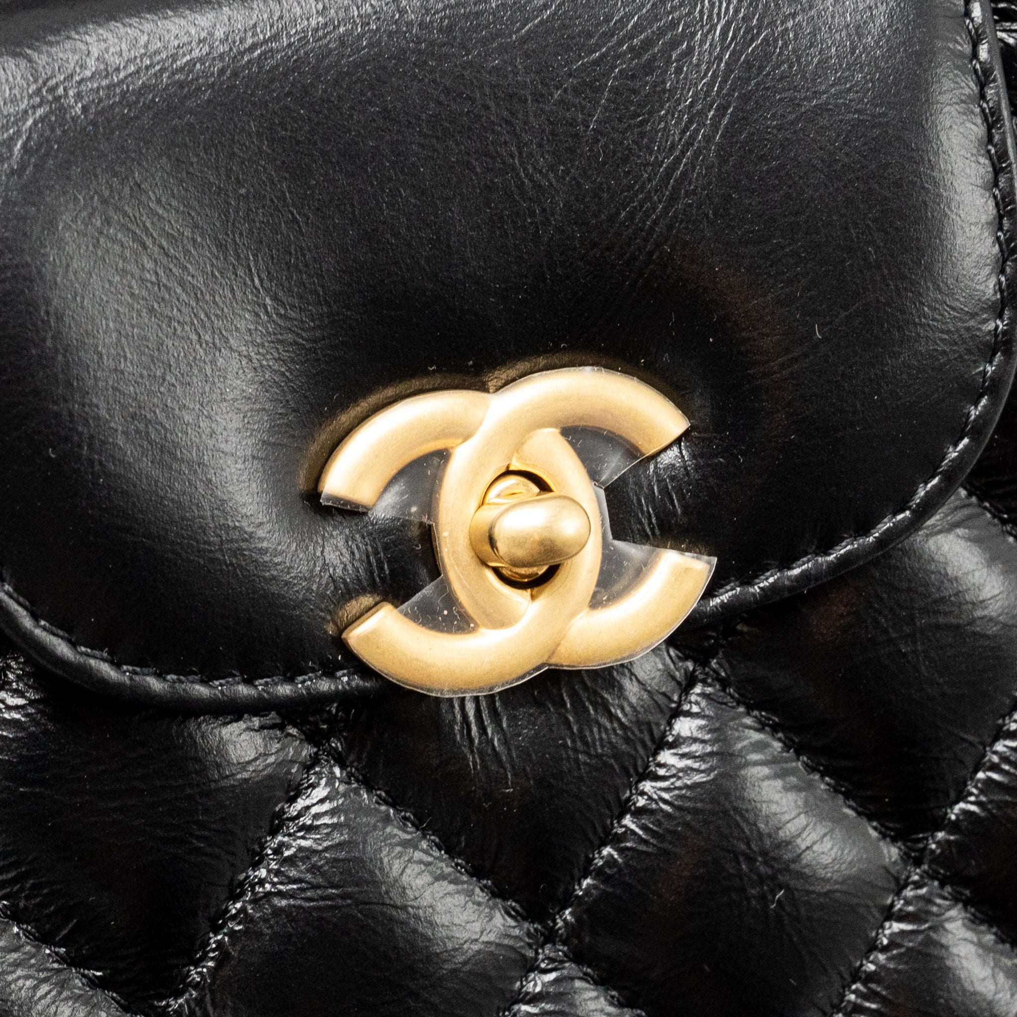CHANEL MINI KELLY SHOPPING TOTE BAG CALFSKIN BLACK GHW (MICROCHIP)