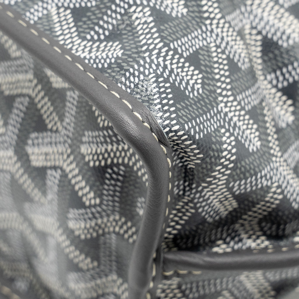 GOYARD MINI ANJOU TOTE BAG GOYARDINE CANVAS/CALFSKIN GREY SHW
