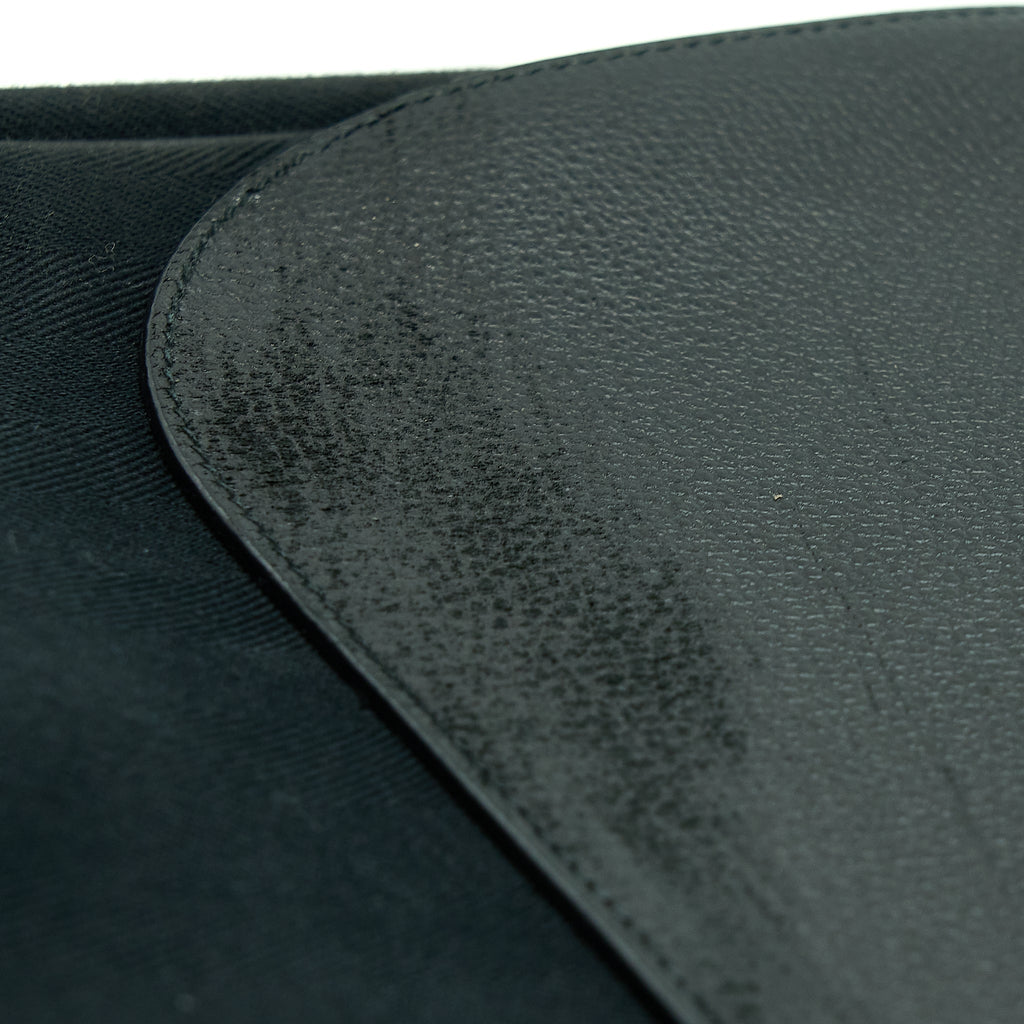 HERMES COLORADO GM BAG VACHE LIEGEE LEATHER / CANVAS BLACK SHW