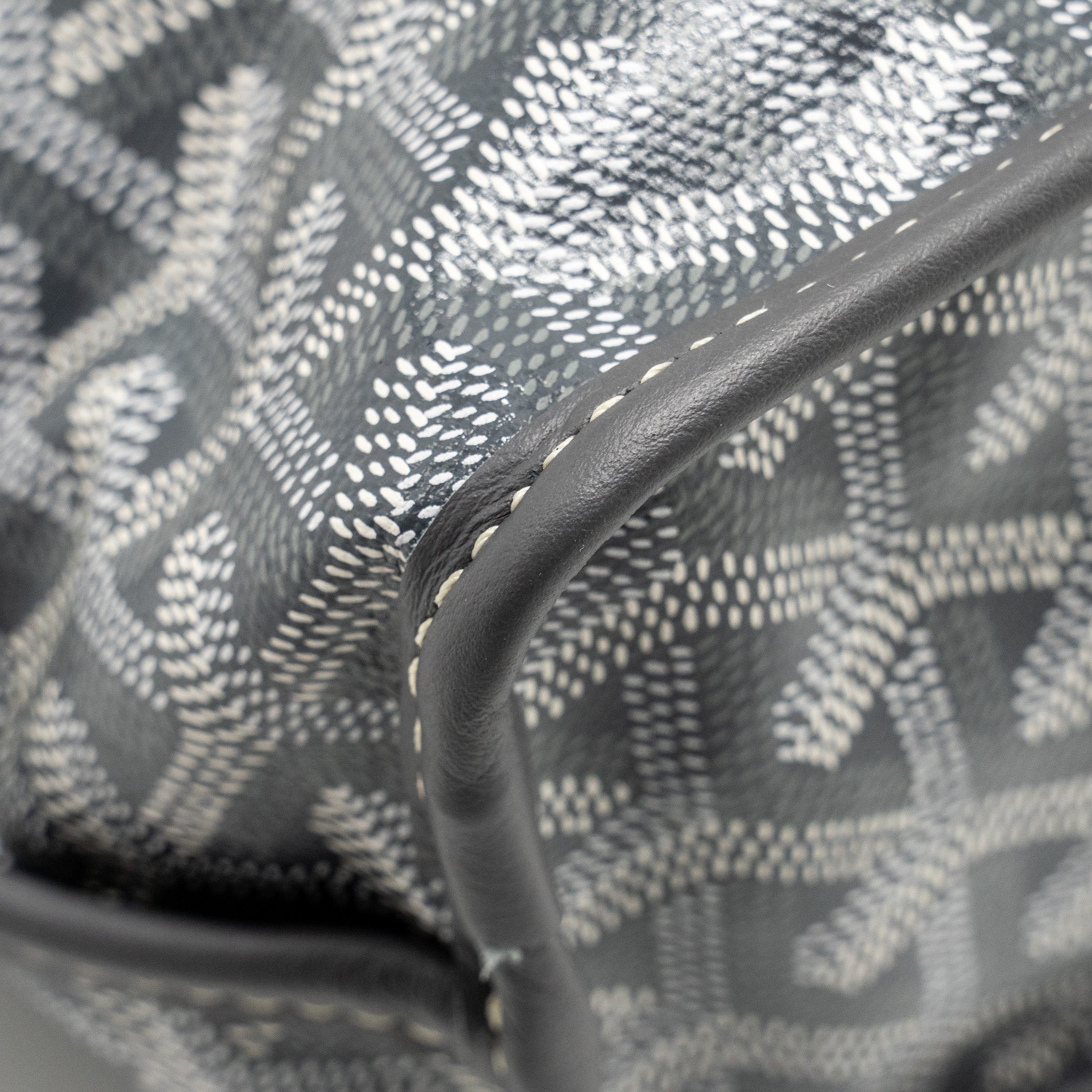 GOYARD MINI ANJOU TOTE BAG GOYARDINE CANVAS/CALFSKIN GREY SHW