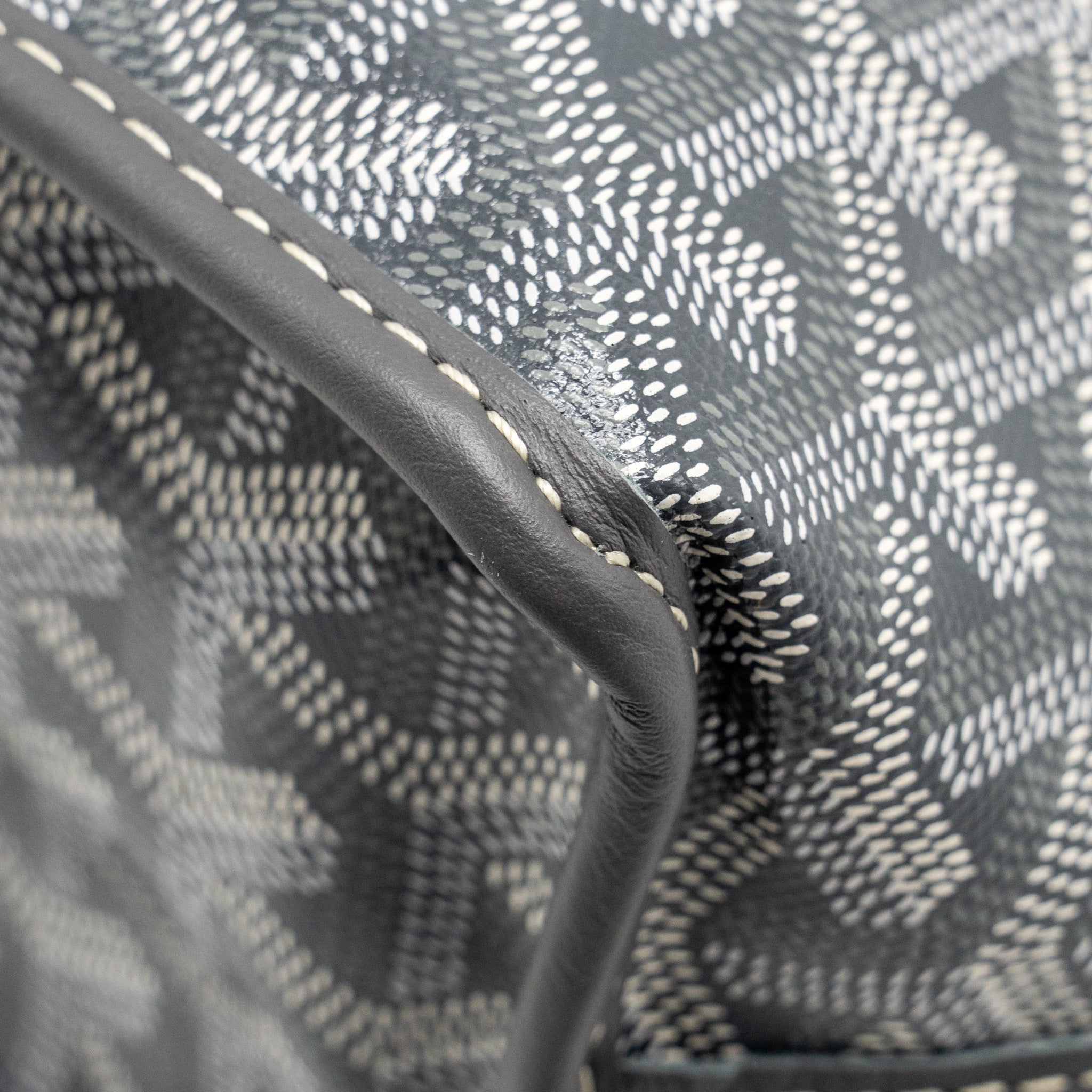 GOYARD MINI ANJOU TOTE BAG GOYARDINE CANVAS/CALFSKIN GREY SHW