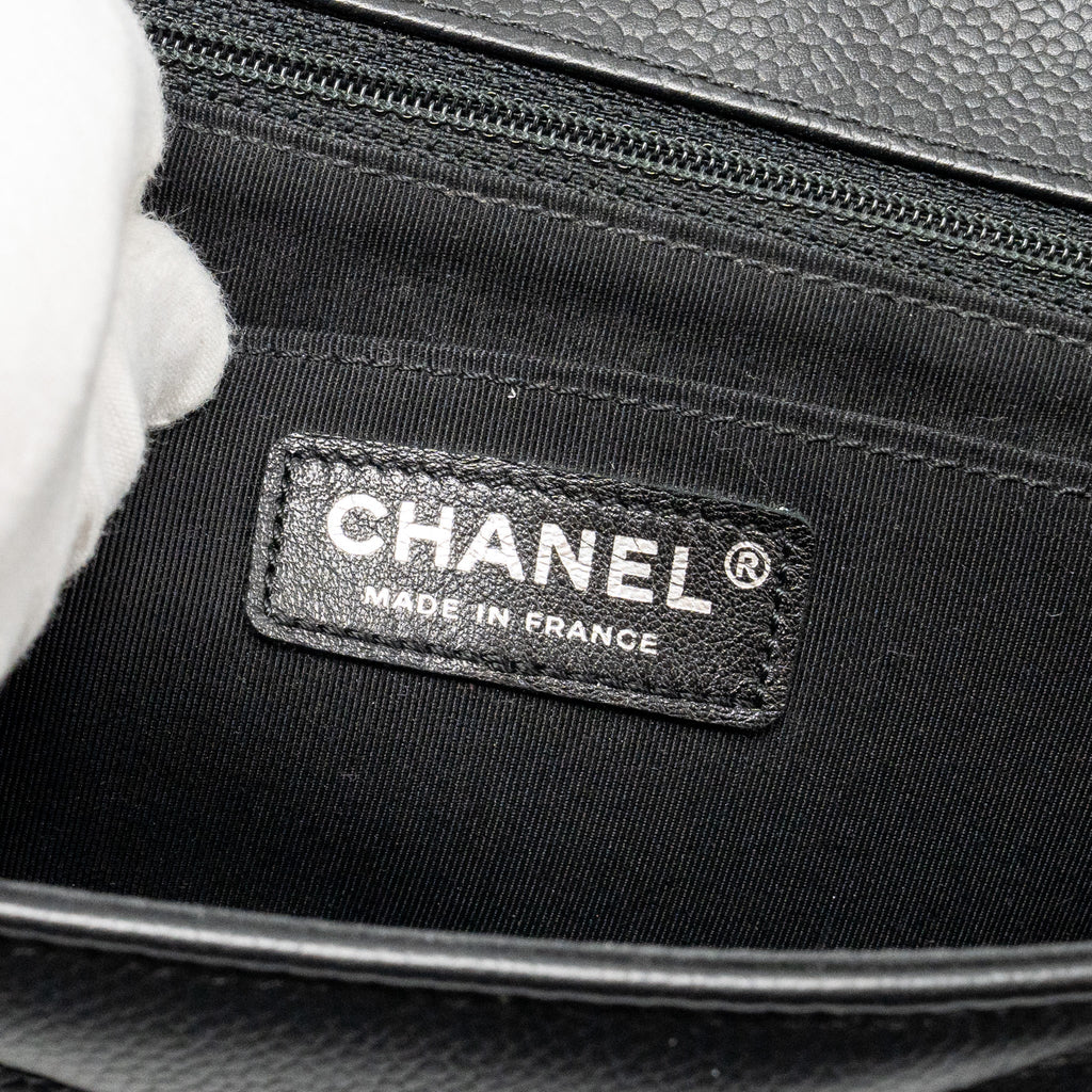 CHANEL ENVELOP FLAP BAG CHEVRON CAVIAR BLACK SHW