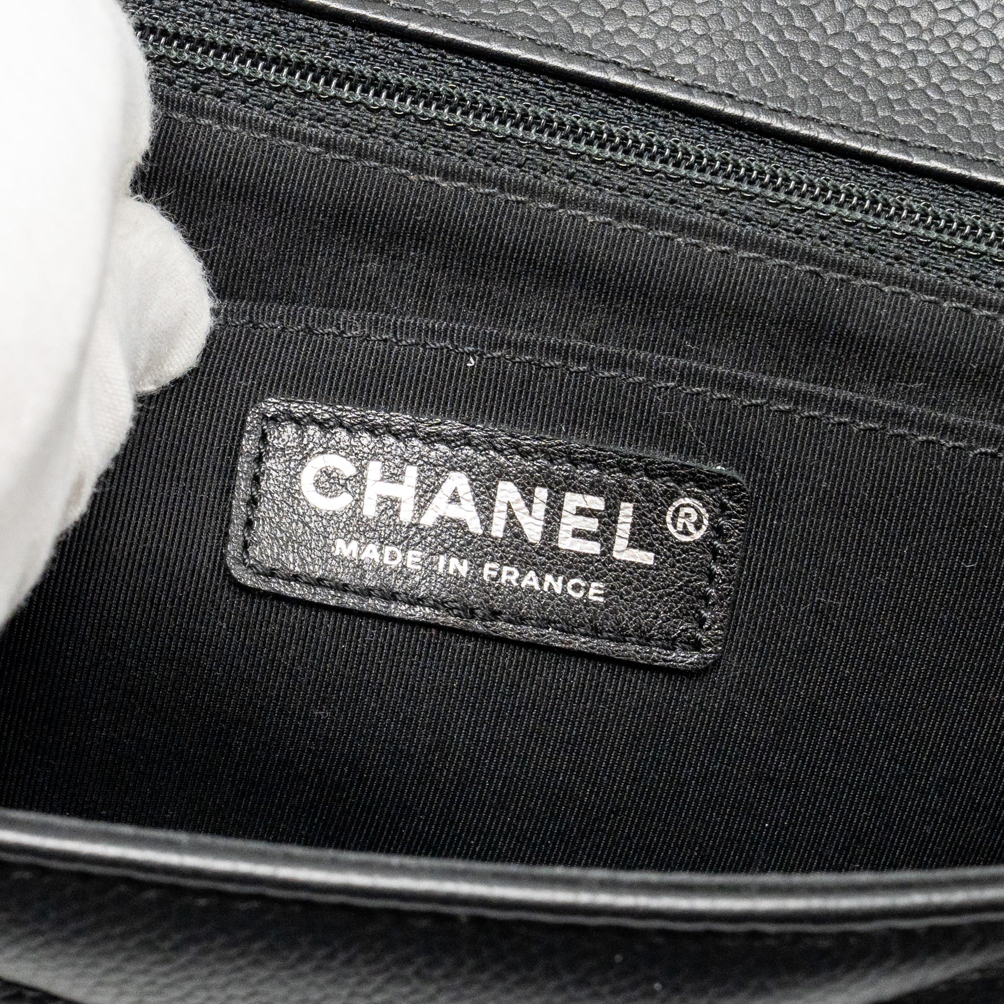 CHANEL ENVELOP FLAP BAG CHEVRON CAVIAR BLACK SHW