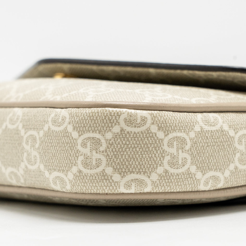 GUCCI OPHIDIA MINI BAG GG SUPREME CANVAS BEIGE/OATMEAL GHW