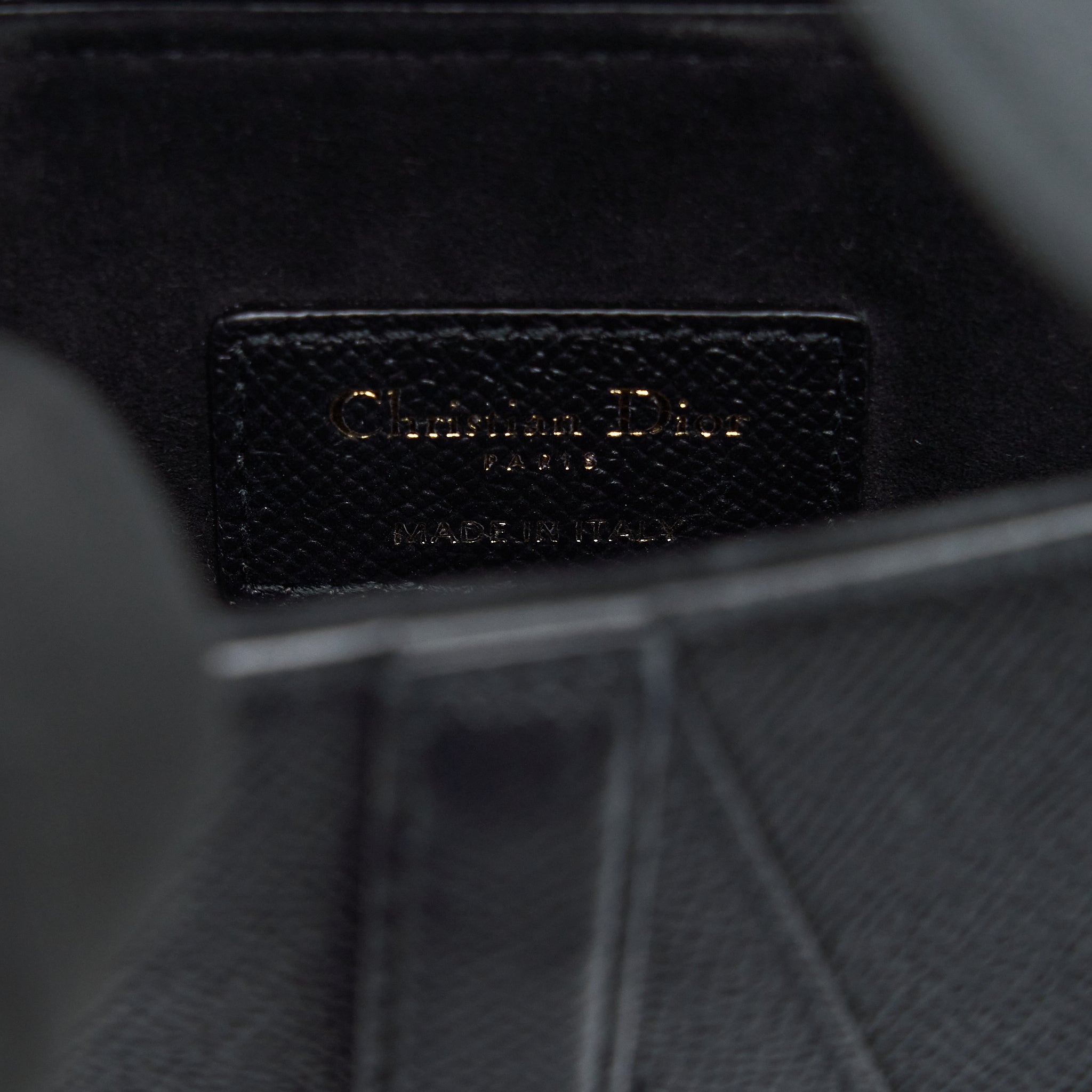 DIOR MINI SADDLE BAG GRAINED CALFSKIN BLACK GHW
