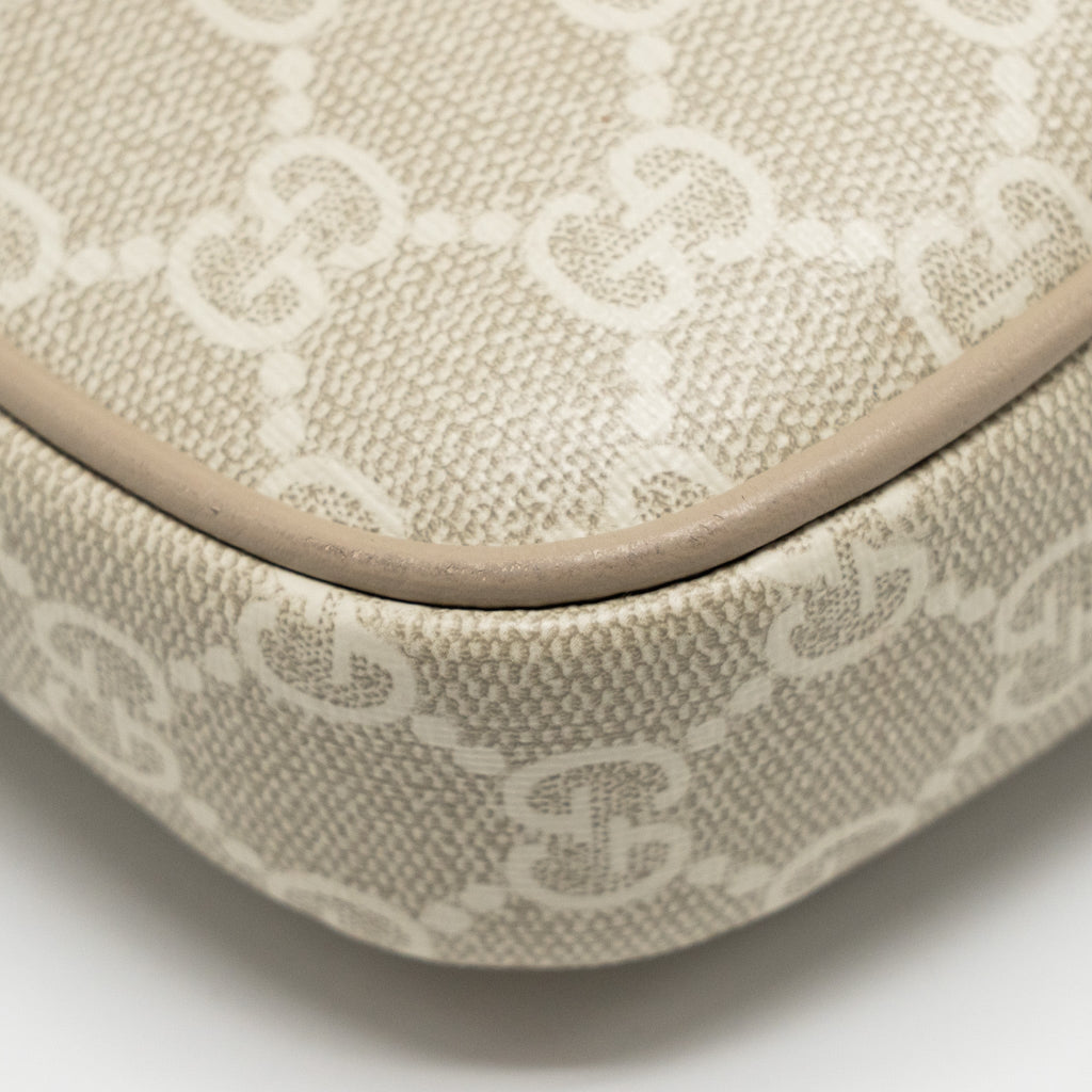 GUCCI OPHIDIA MINI BAG GG SUPREME CANVAS BEIGE/OATMEAL GHW