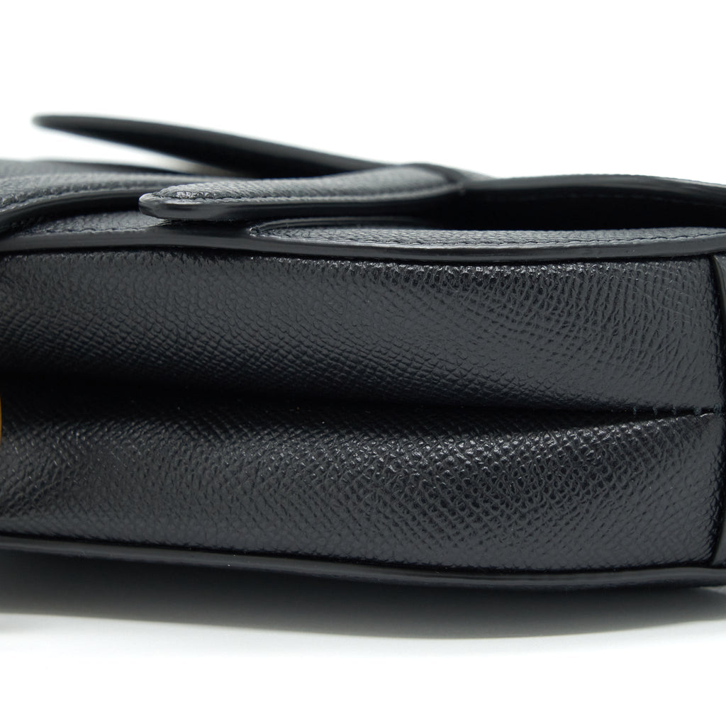 DIOR MINI SADDLE BAG GRAINED CALFSKIN BLACK GHW