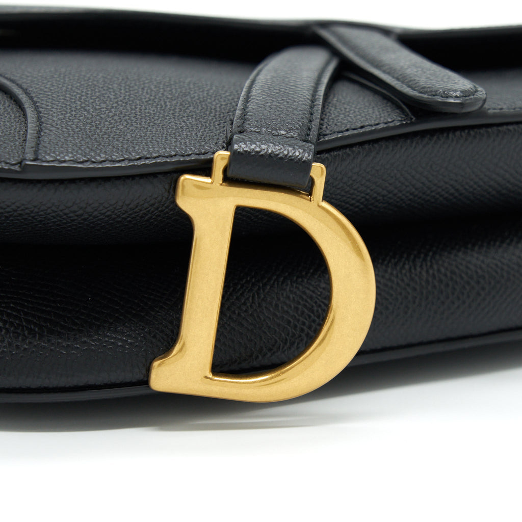 DIOR MINI SADDLE BAG GRAINED CALFSKIN BLACK GHW