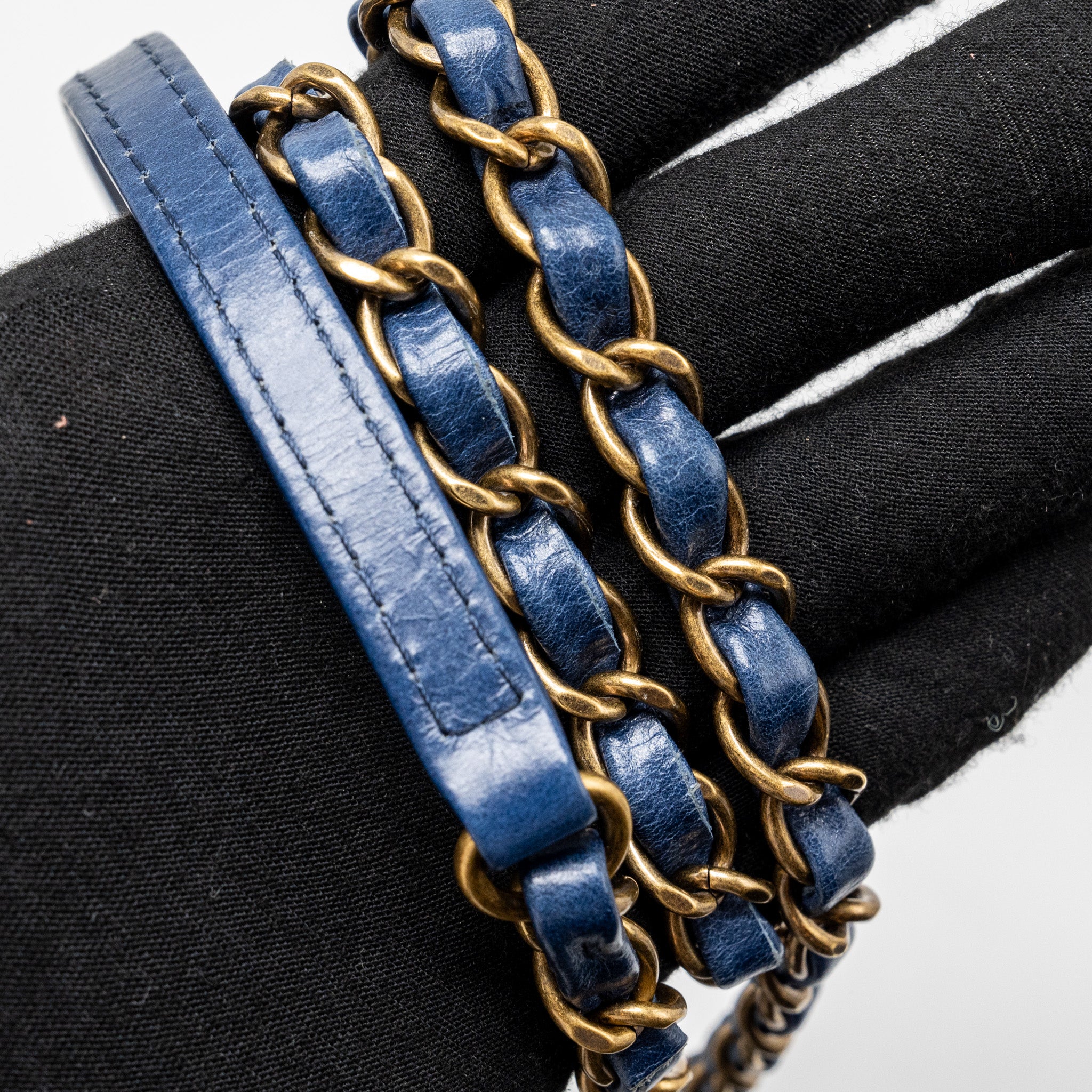 CHANEL QUILTED LARGE FLAP BAG CALFSKIN BLUE GHW