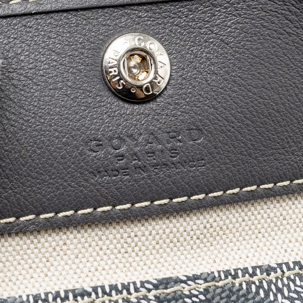 GOYARD MINI ANJOU TOTE BAG GOYARDLINE CANVAS/CALFSKIN GREY SHW