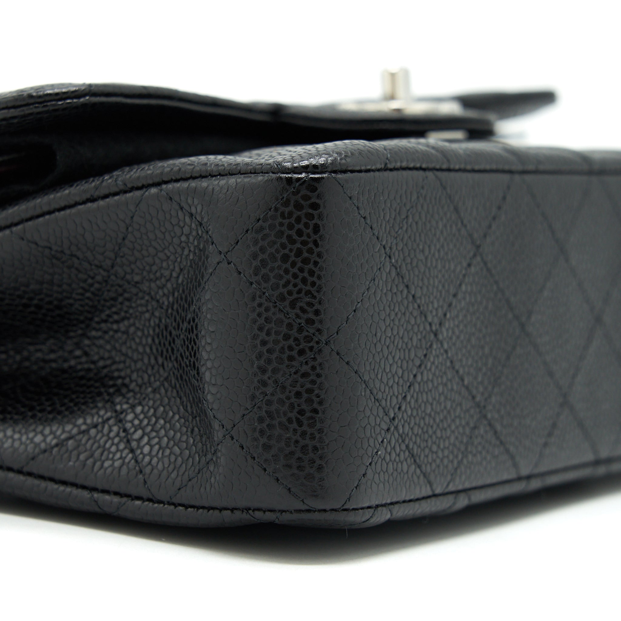 CHANEL SMALL CLASSIC FLAP BAG CAVIAR BLACK SHW(MICROCHIP)