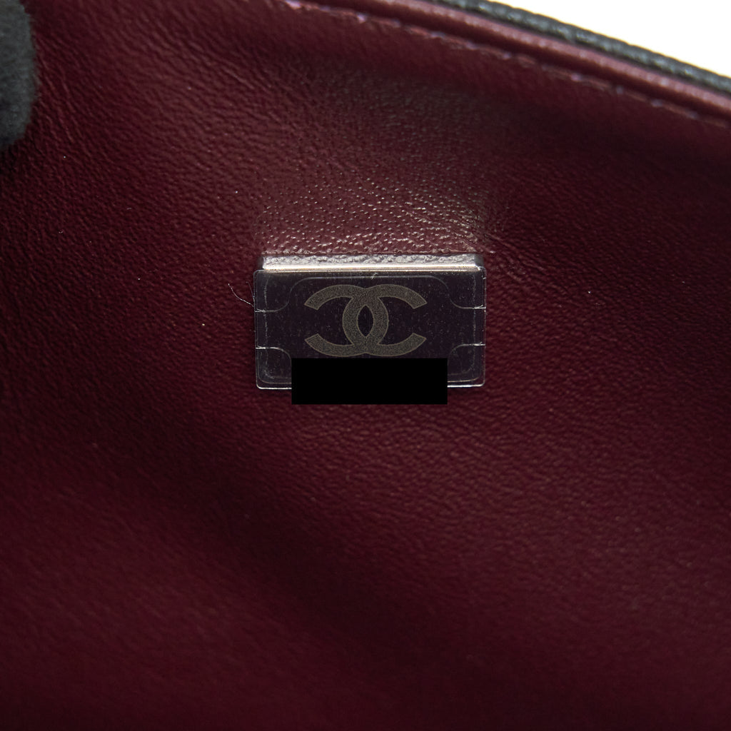 CHANEL SMALL CLASSIC DOUBLE FLAP BAG CAVIAR BLACK SHW (MICROCHIP)