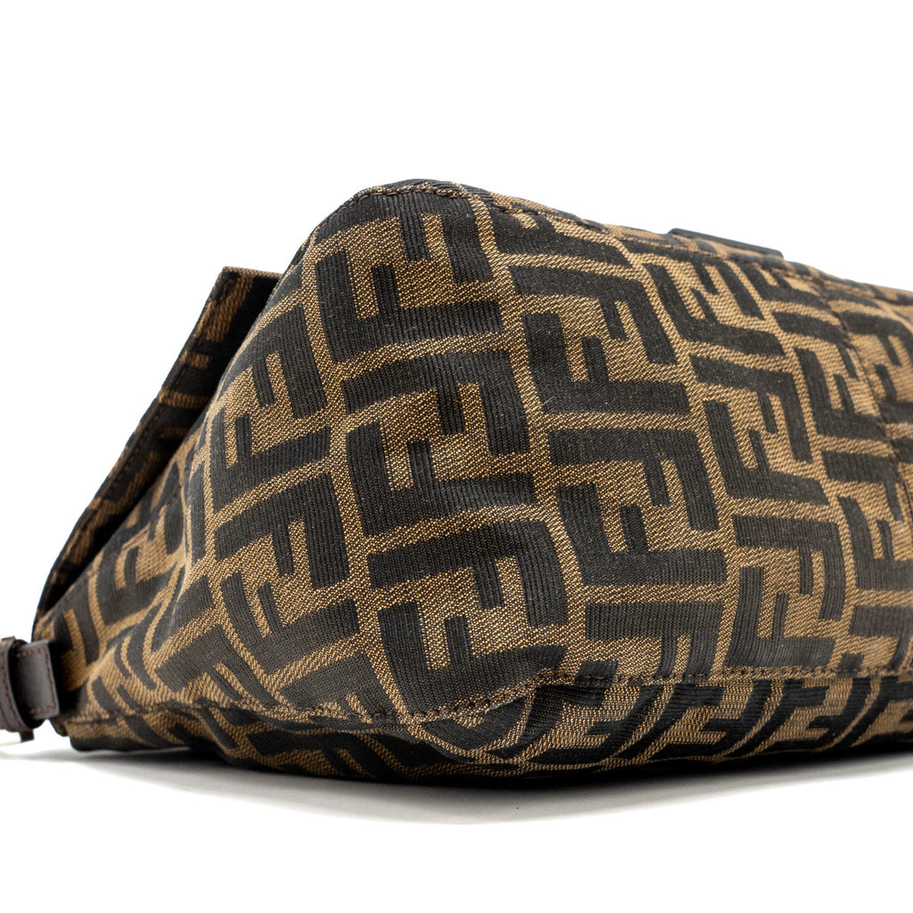 FENDI VINTAGE ZUCCA MAMMA BAGUETTE BAG CANVAS BROWN SHW