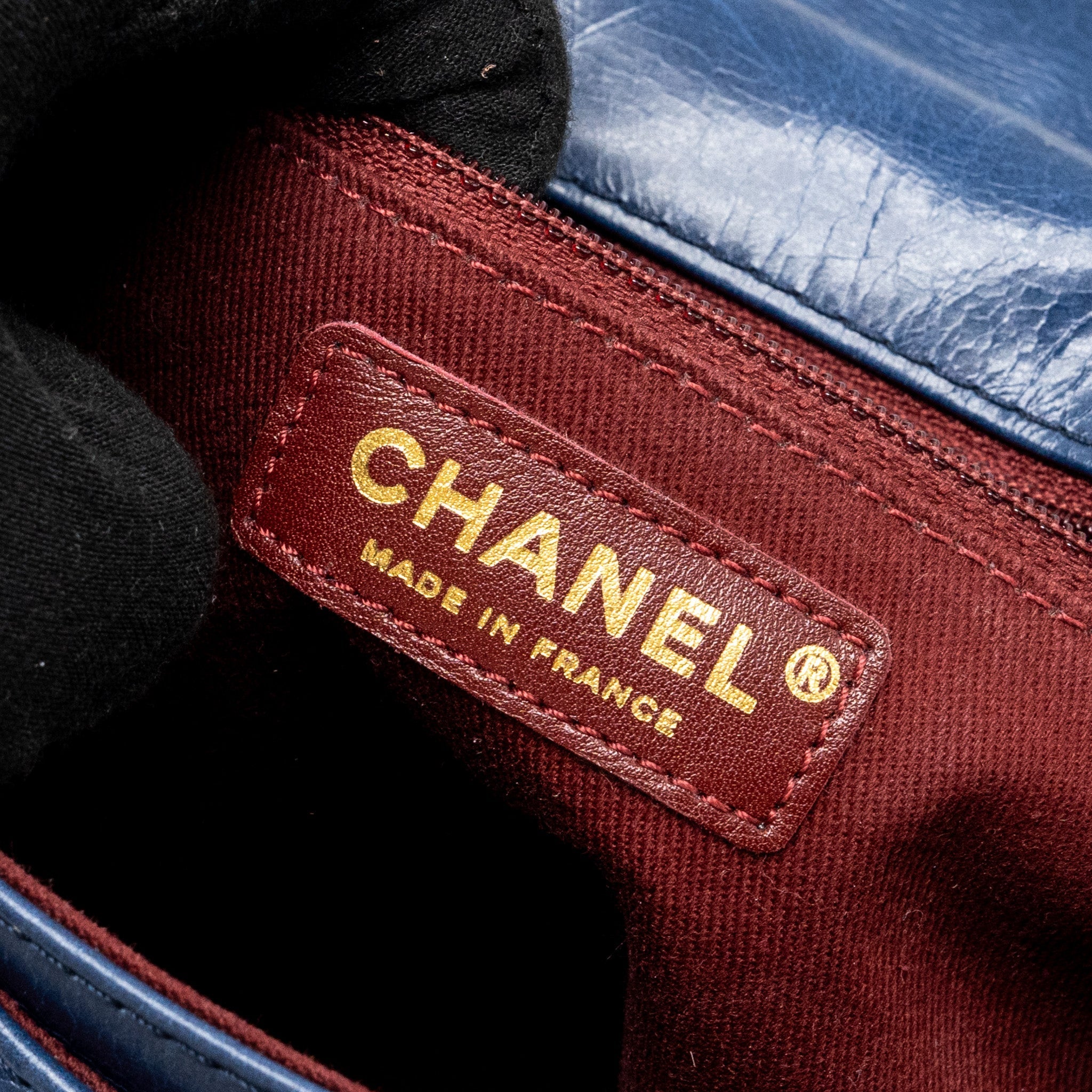 CHANEL QUILTED LARGE FLAP BAG CALFSKIN BLUE GHW