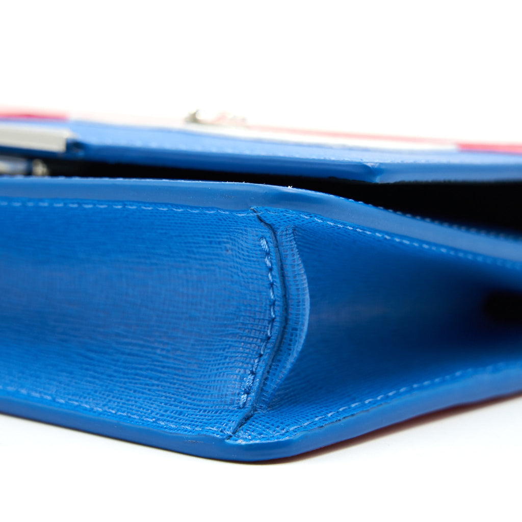 FENDI MONSTER WALLET ON CHAIN ORANGE/ BLUE