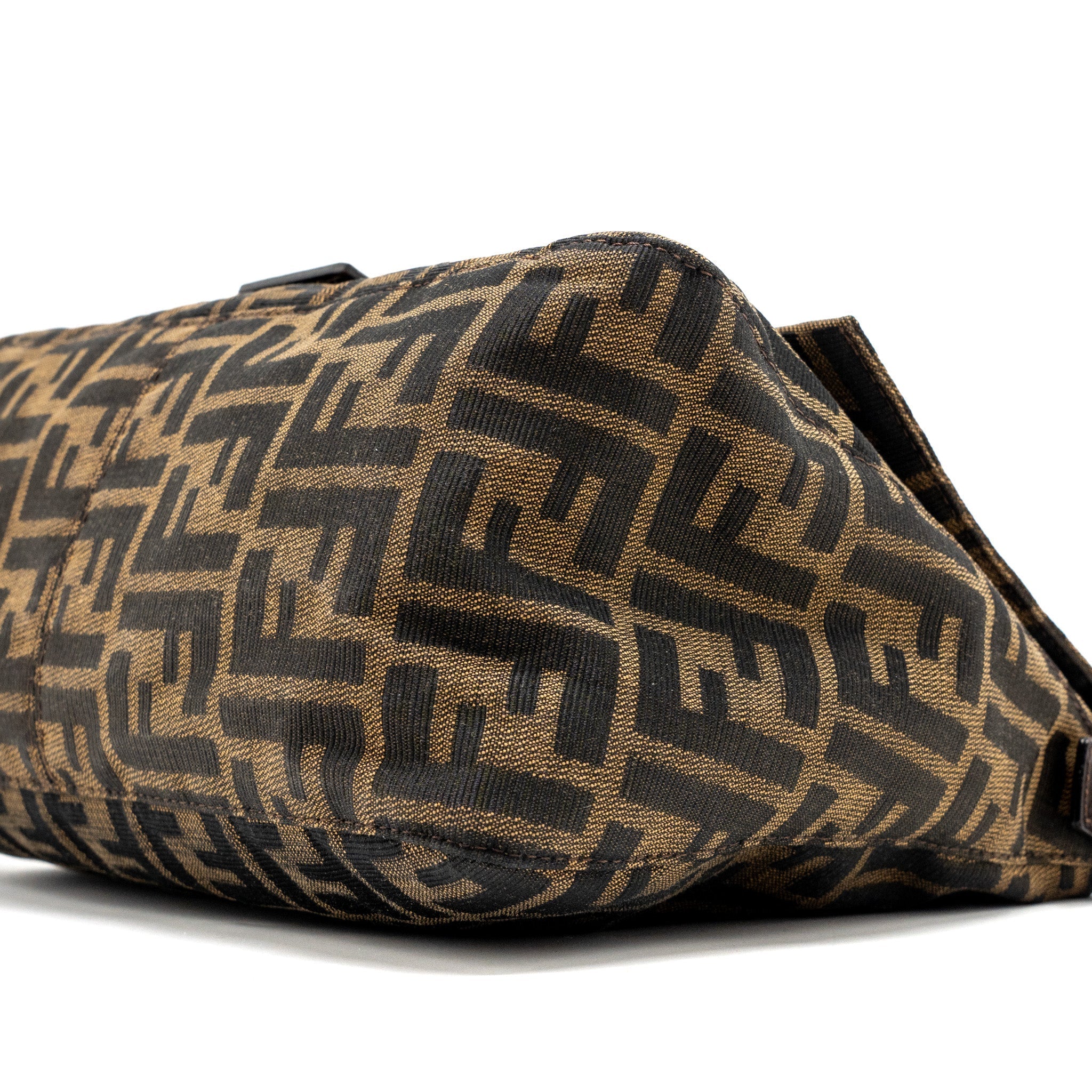 FENDI VINTAGE ZUCCA MAMMA BAGUETTE BAG CANVAS BROWN SHW