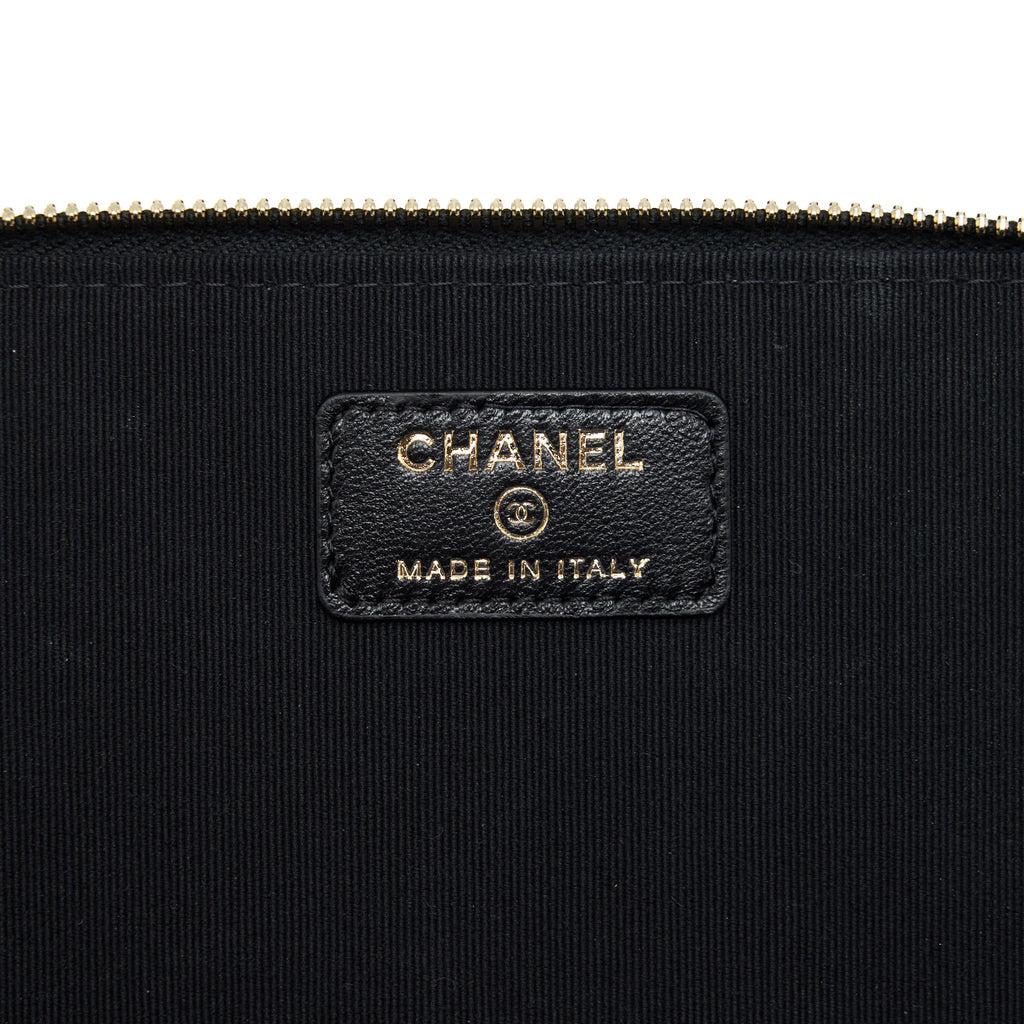 CHANEL TOP HANDLE LONG VANITY LAMBSKIN BLACK LGHW