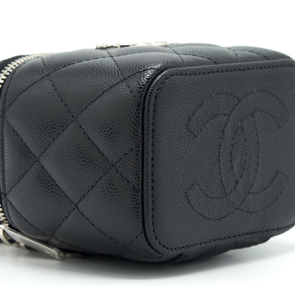 CHANEL 22S MINI VANITY WITH COCO GIANT CHAIN CAVIAR BLACK SHW