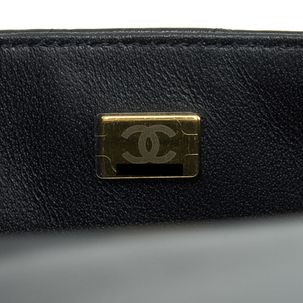 CHANEL MINI RECTANGULAR FLAP BAG LAMBSKIN BLACK LGHW(MICROCHIP）