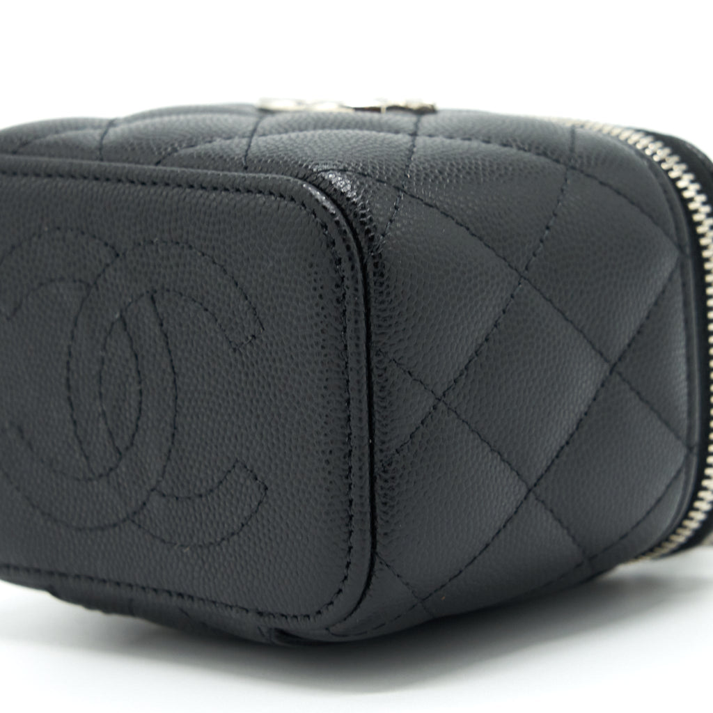 CHANEL 22S MINI VANITY WITH COCO GIANT CHAIN CAVIAR BLACK SHW