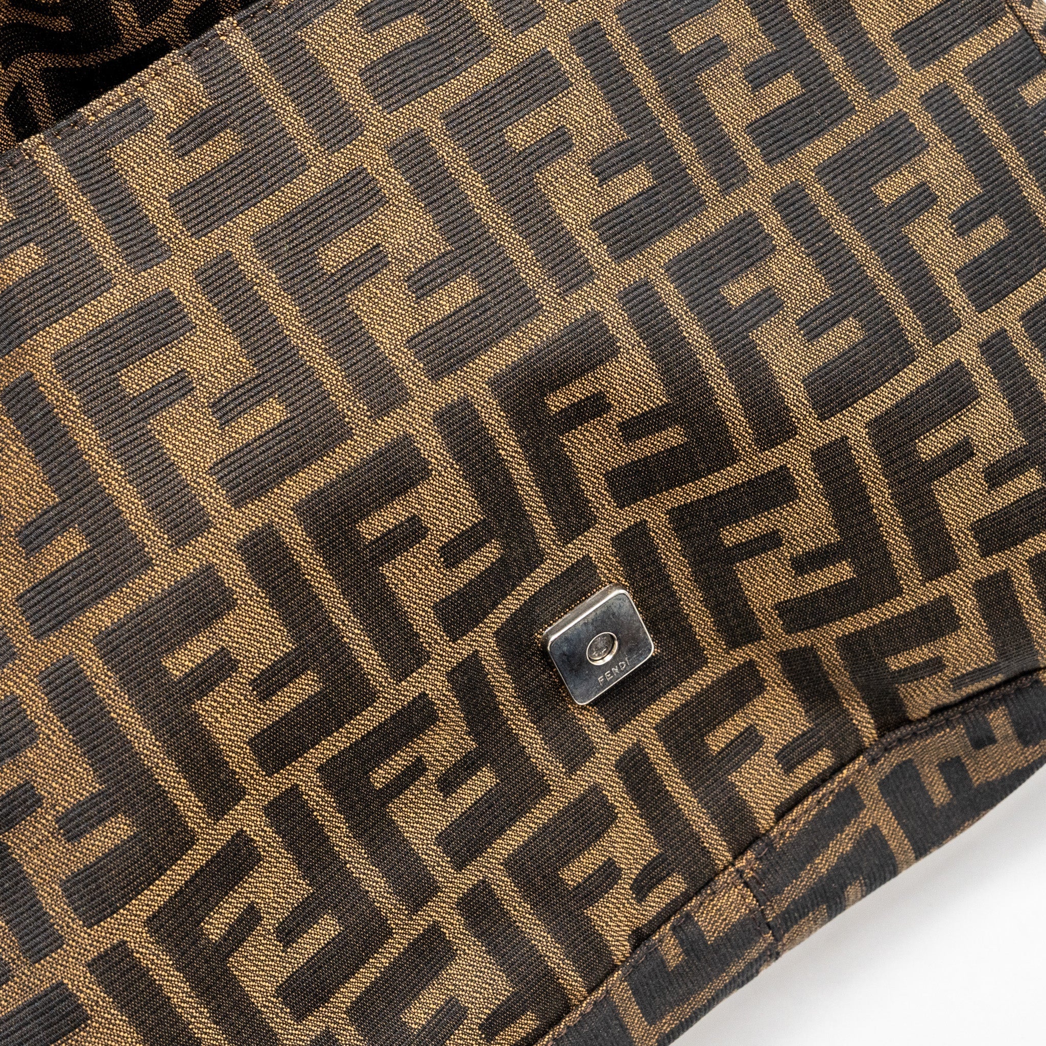 FENDI VINTAGE ZUCCA MAMMA BAGUETTE BAG CANVAS BROWN SHW