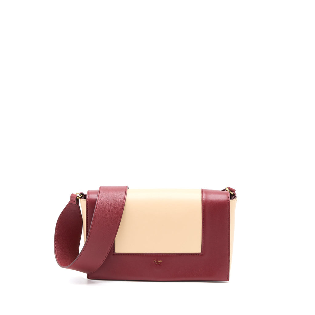 CELINE FRAME BAG CALFSKIN MULTICOLOUR RED/BEIGE GHW