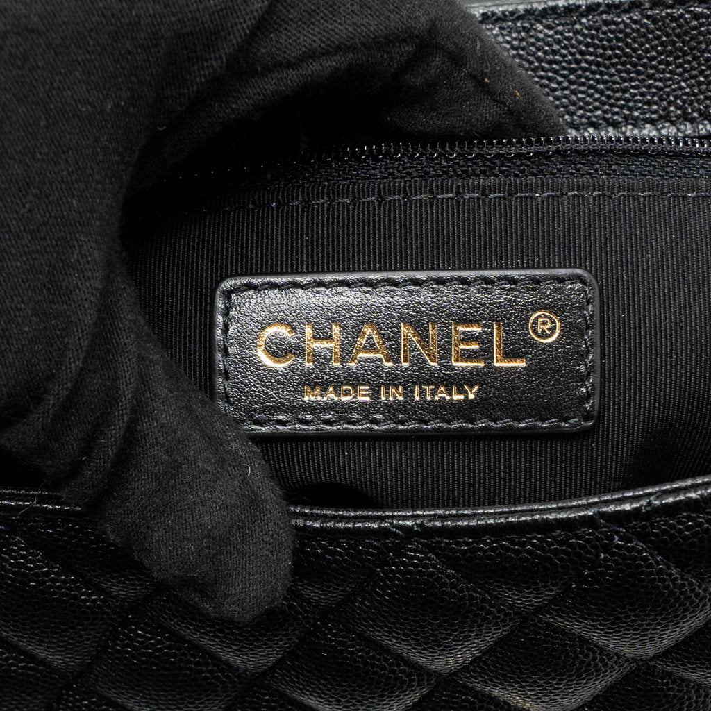 CHANEL ENVELOP FLAP BAG CAVIAR BLACK LGHW