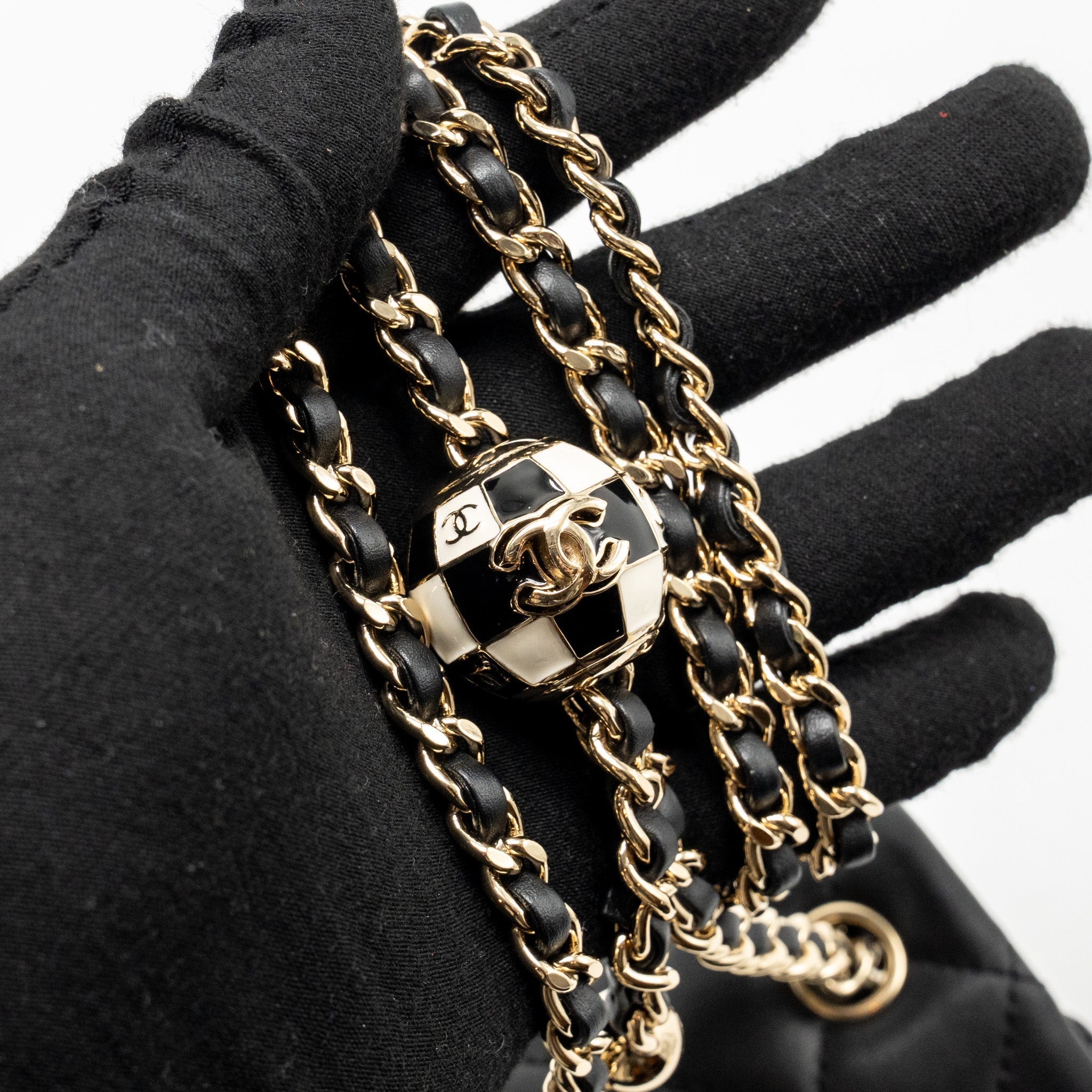 CHANEL PEARL CRUSH MINI RECTANGULAR LAMBSKIN BLACK LGHW (MICROCHIP)