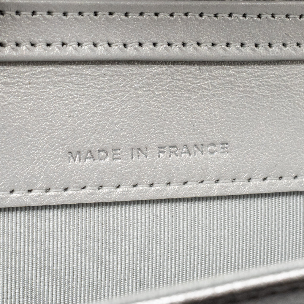 CHANEL MINI FLAP BELT BAG LAMBSKIN SILVER SHW