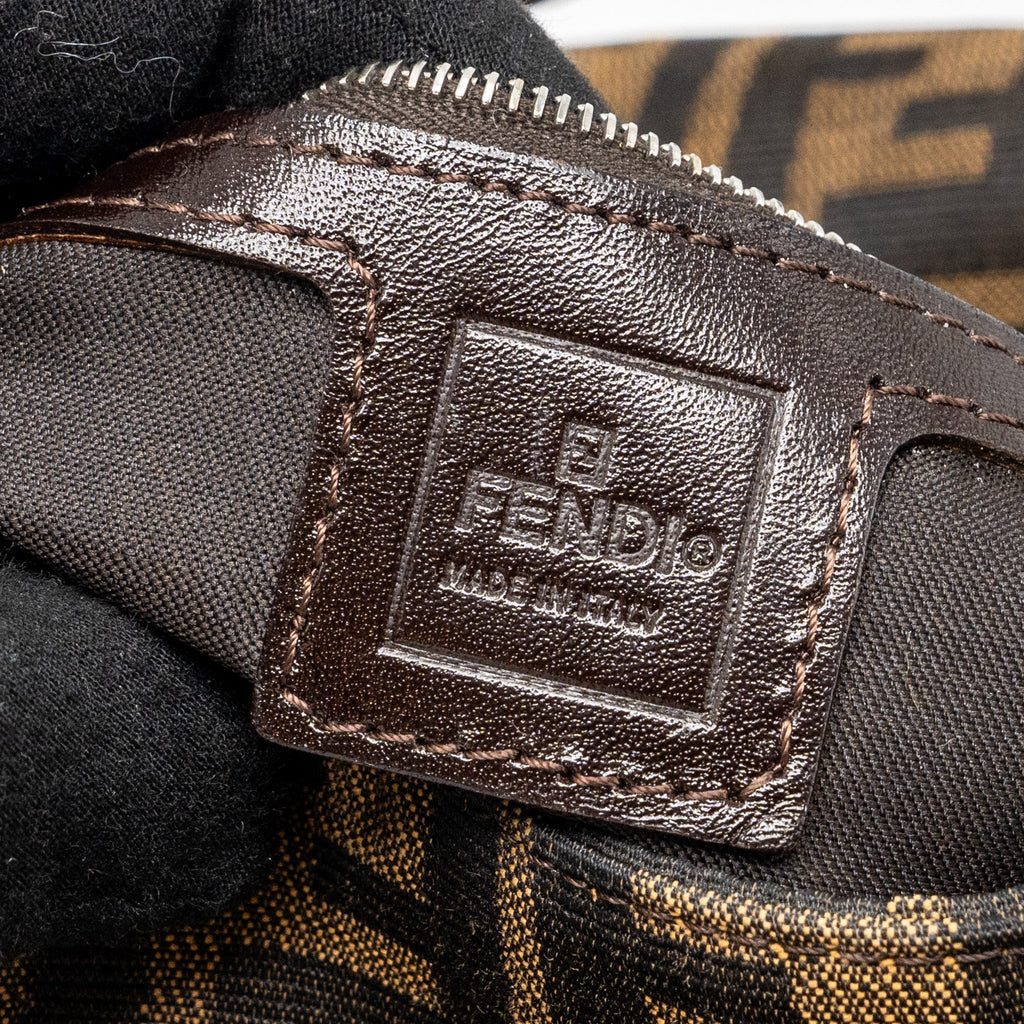 FENDI VINTAGE ZUCCA MAMMA BAGUETTE BAG CANVAS BROWN SHW