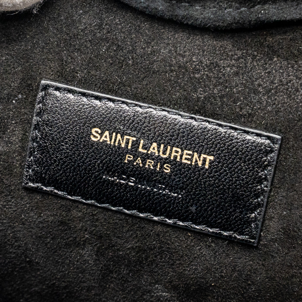 SAINT LAURENT/YSL LOVE HEART CLUTCH LAMBSKIN BLACK GHW