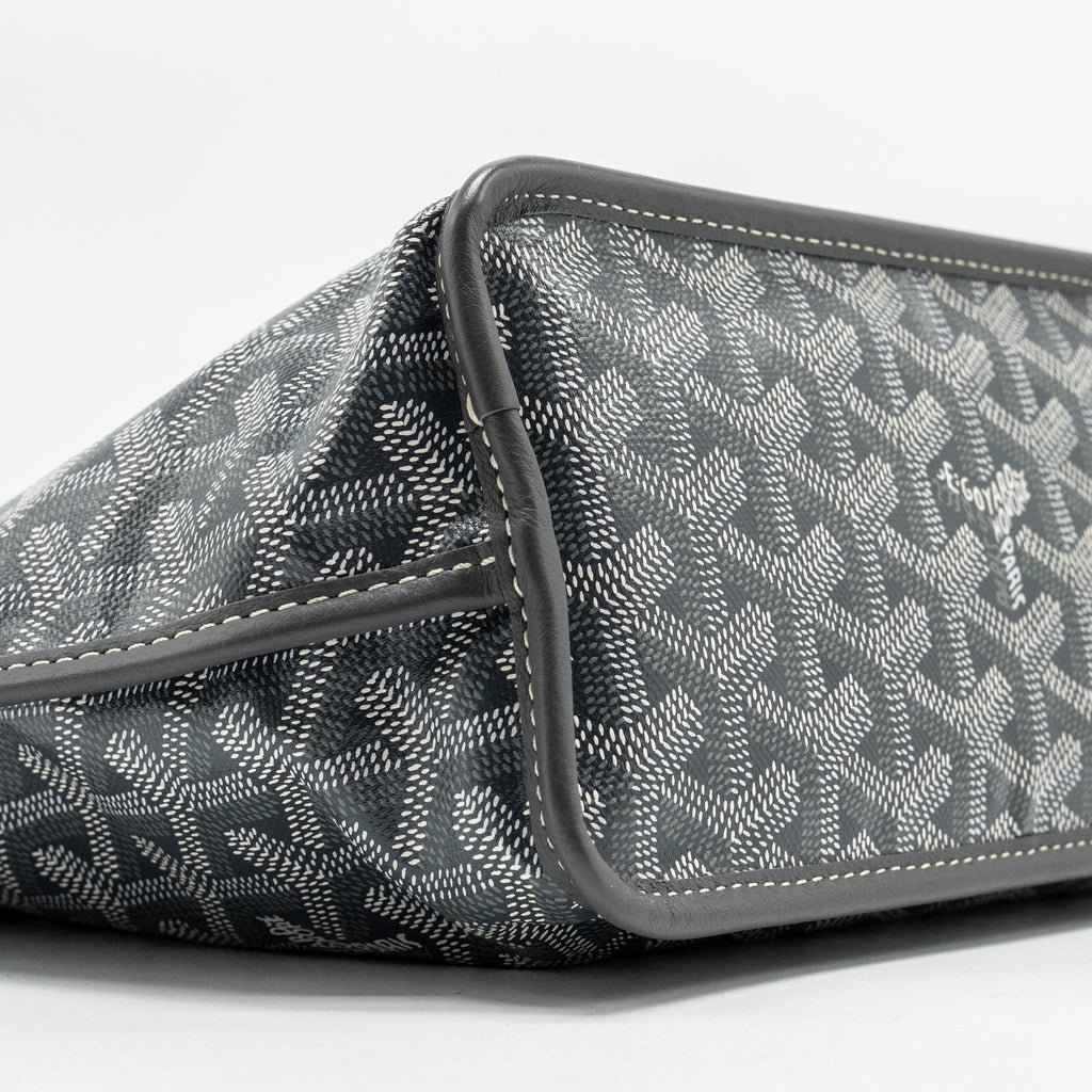 GOYARD MINI ANJOU TOTE BAG GOYARDLINE CANVAS/CALFSKIN GREY SHW