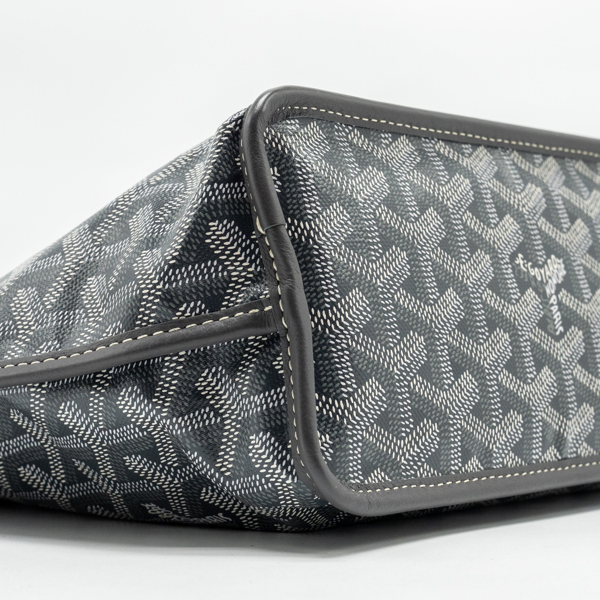 GOYARD MINI ANJOU TOTE BAG GOYARDLINE CANVAS/CALFSKIN GREY SHW