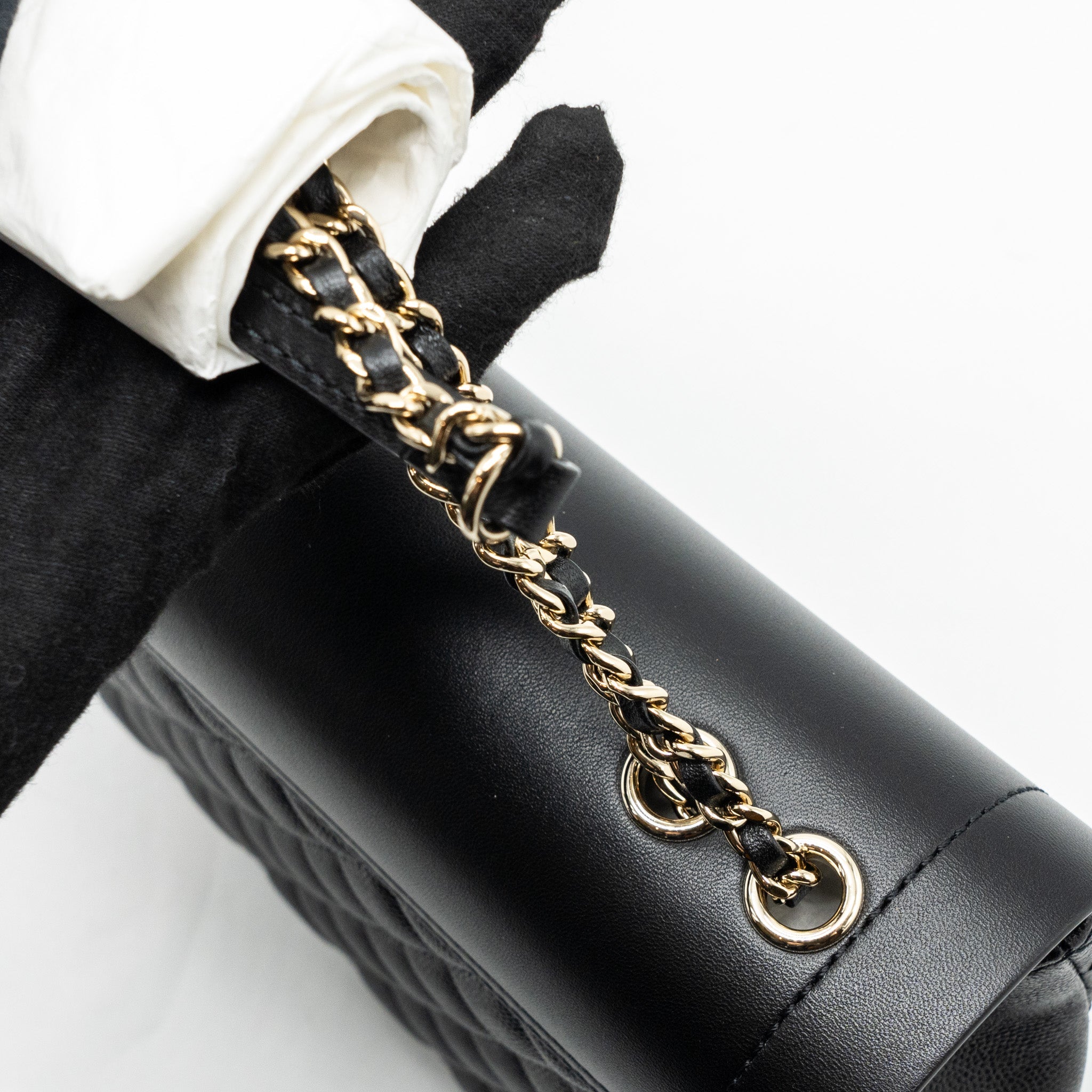 CHANEL ENVELOP FLAP BAG CAVIAR BLACK LGHW