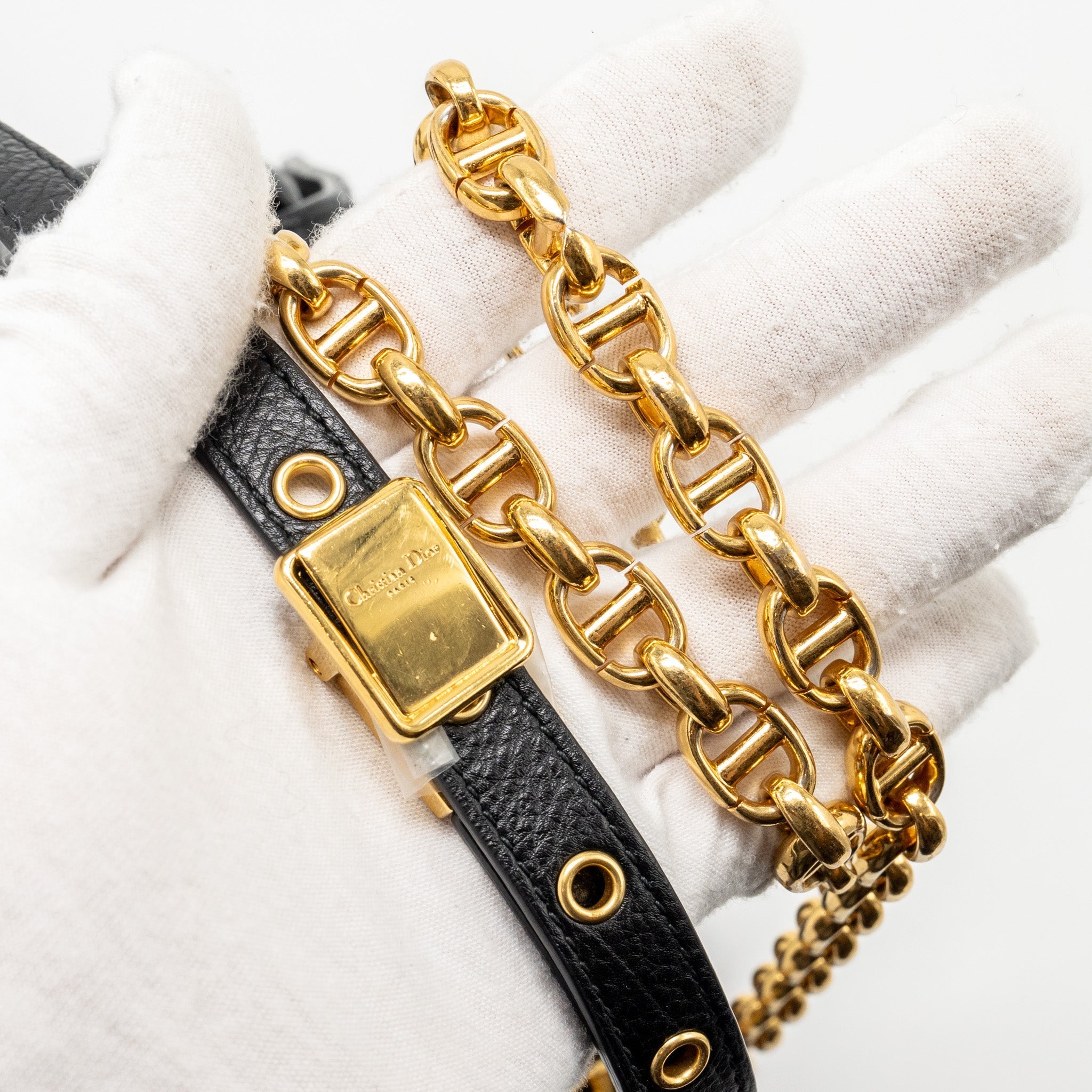 DIOR SMALL CARO BAG CALFSKIN BLACK GHW