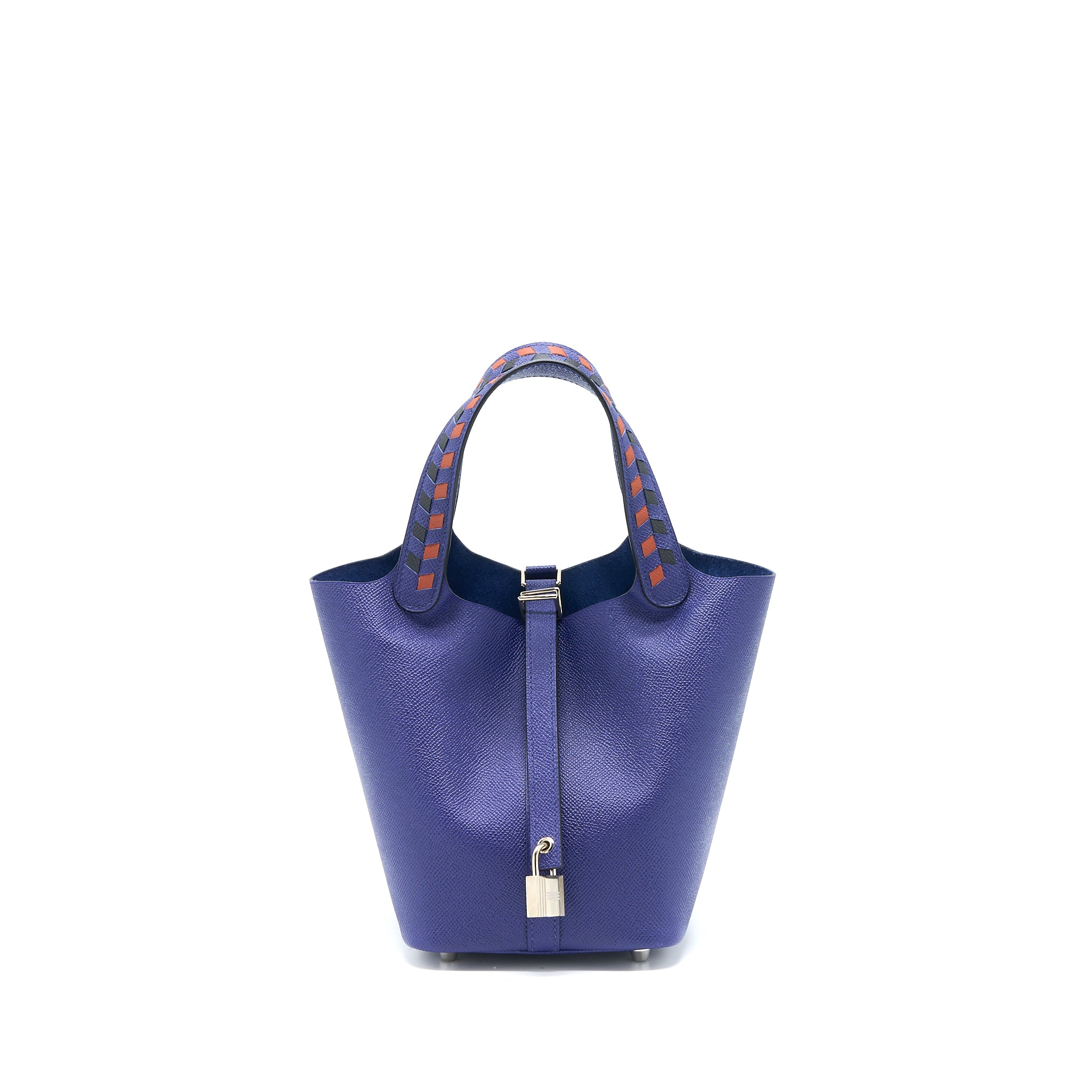 HERMES PICOTIN 18 LOCK BAG EPSOM BLUE ENCRE/BRIQUE/NOIR SHW