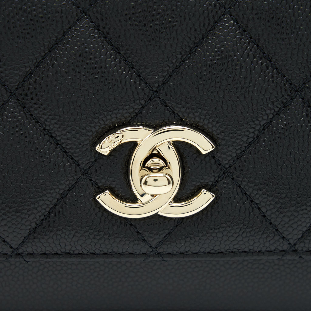 CHANEL SMALL BUSINESS AFFINITY CAVIAR BLACK LGHW(MICROCHIP)