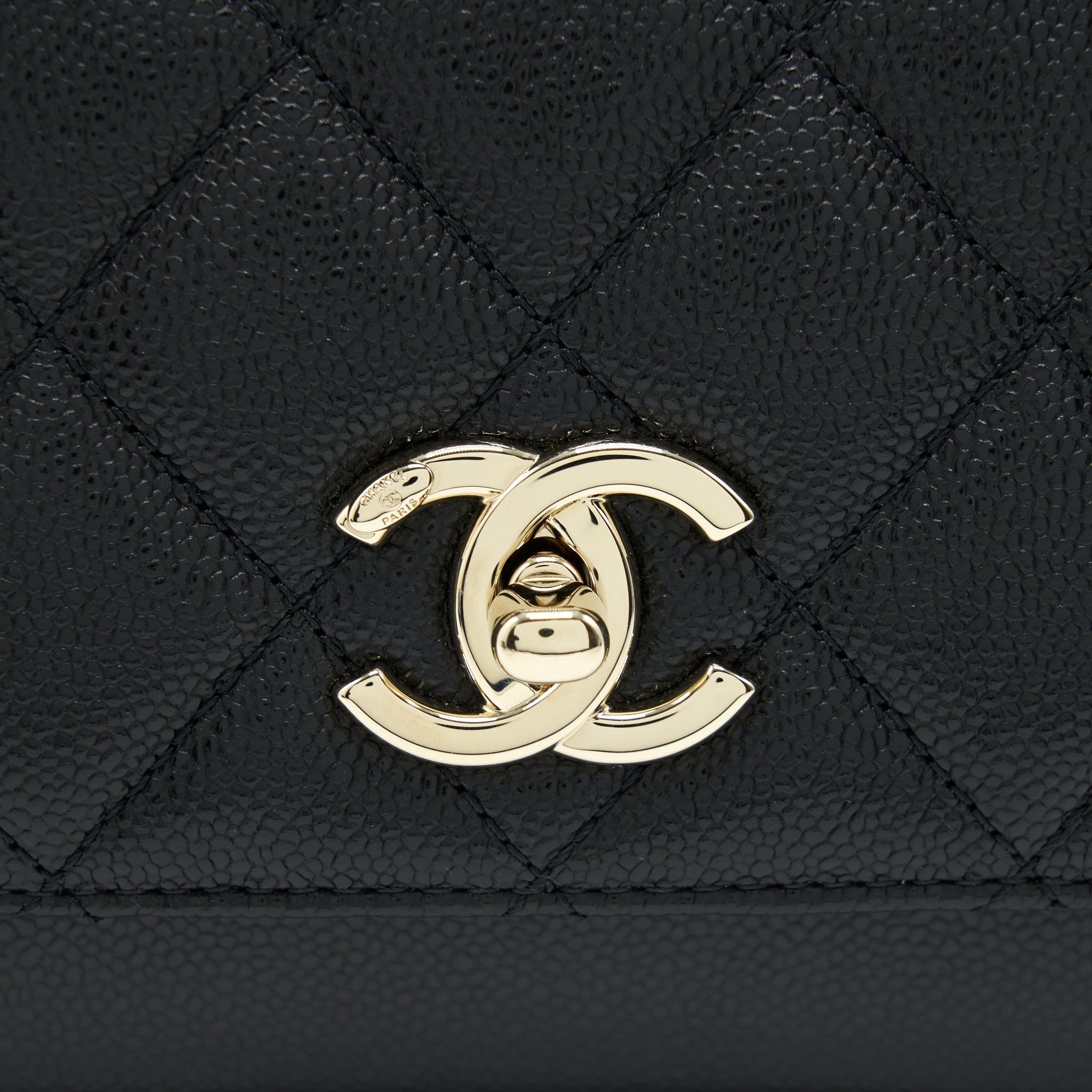CHANEL SMALL BUSINESS AFFINITY CAVIAR BLACK LGHW(MICROCHIP)