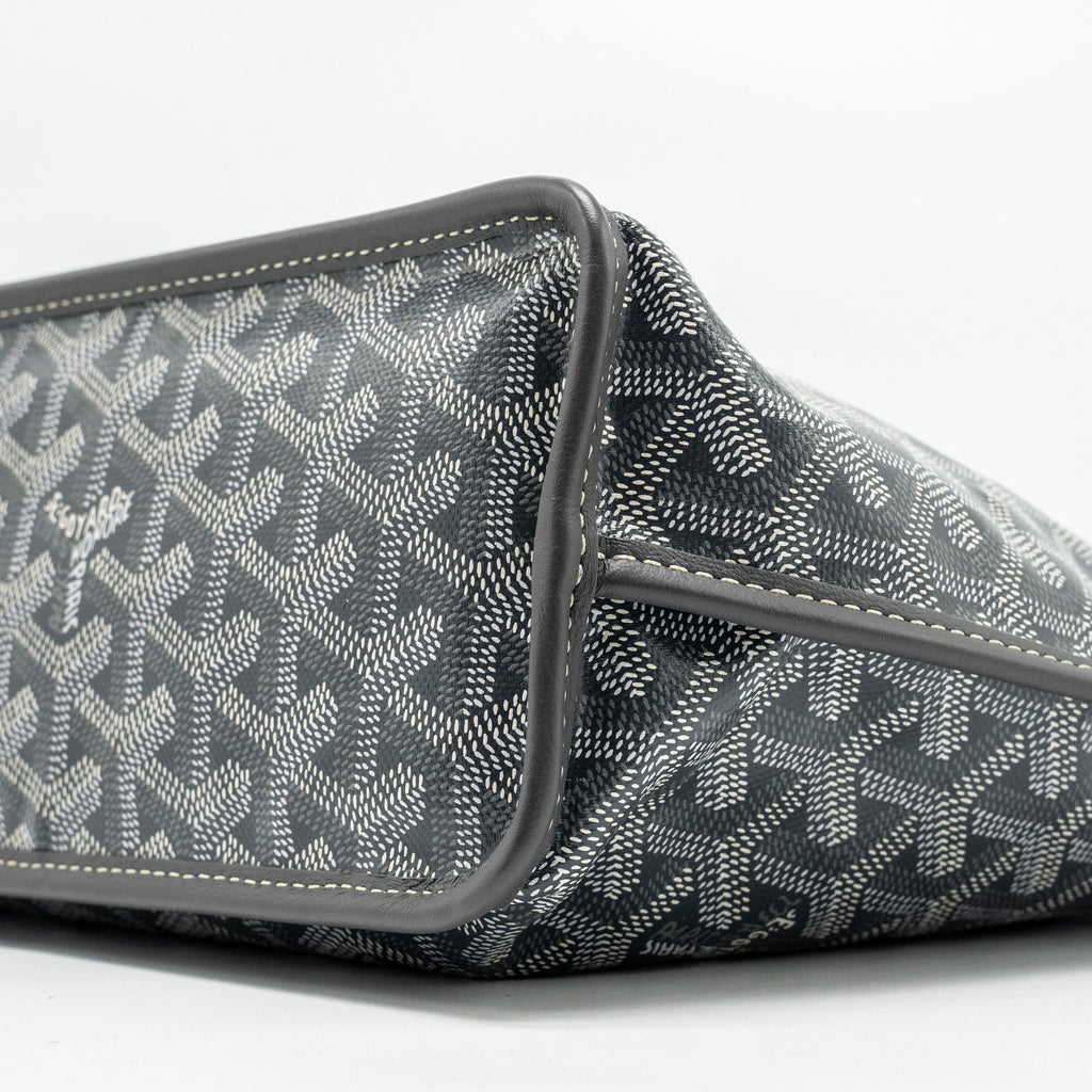 GOYARD MINI ANJOU TOTE BAG GOYARDLINE CANVAS/CALFSKIN GREY SHW
