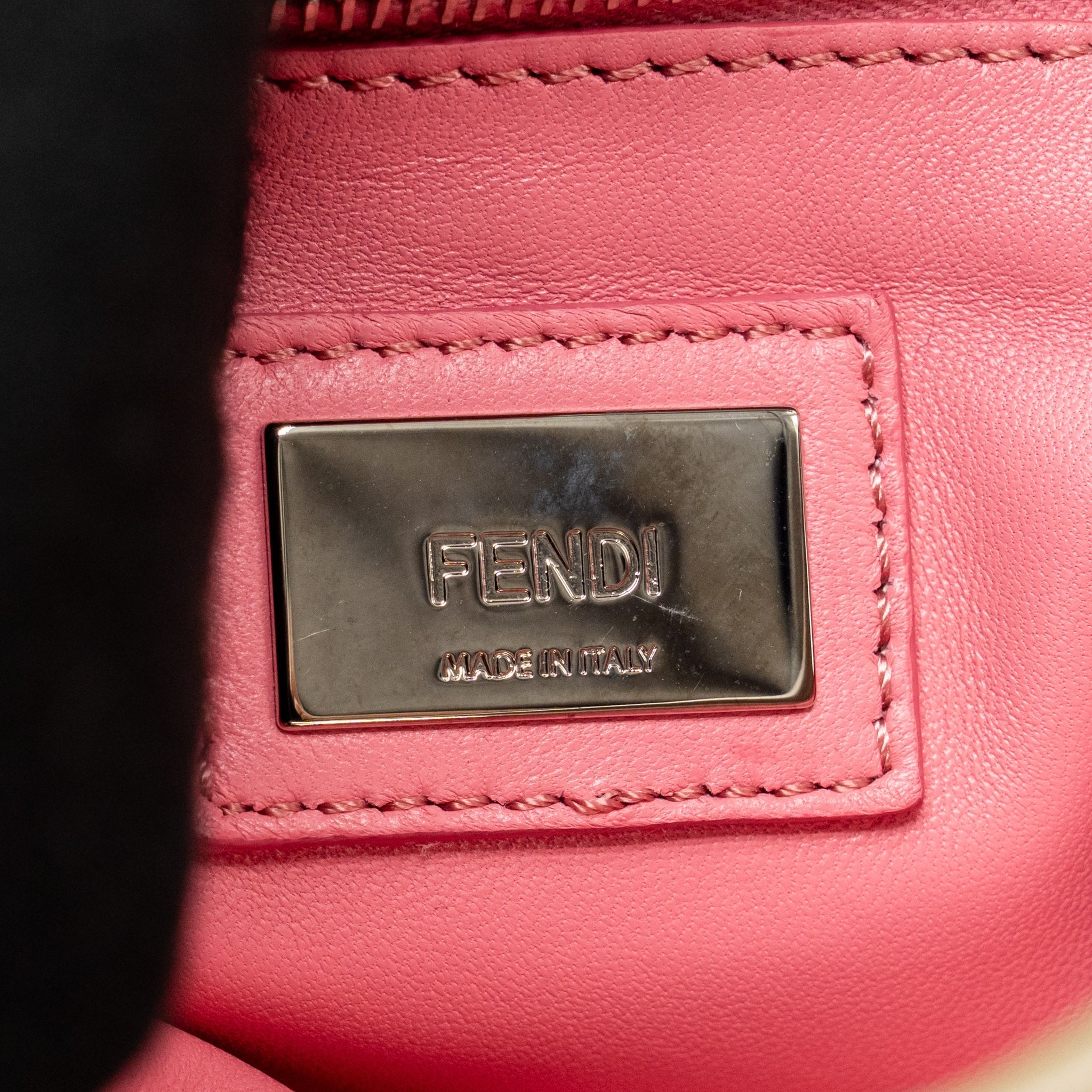 FENDI MINI PEEKABOO BAG CRYSTAL EMBELLISHED OMBRE LEATHER TAUPE/PINK SHW
