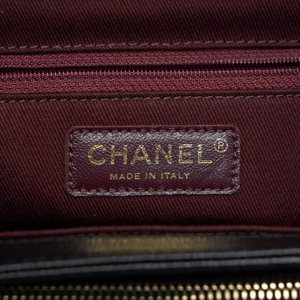CHANEL SMALL BUSINESS AFFINITY CAVIAR BLACK LGHW(MICROCHIP)