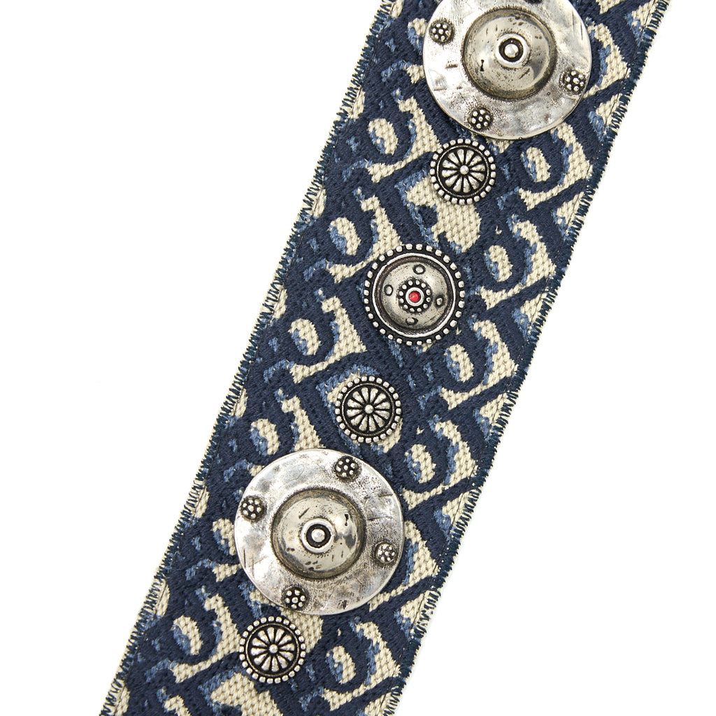 DIOR SADDLE BAG BLUE OBLIQUE EMBROIDERY BRUSHED GHW WITH DIOR STRAP