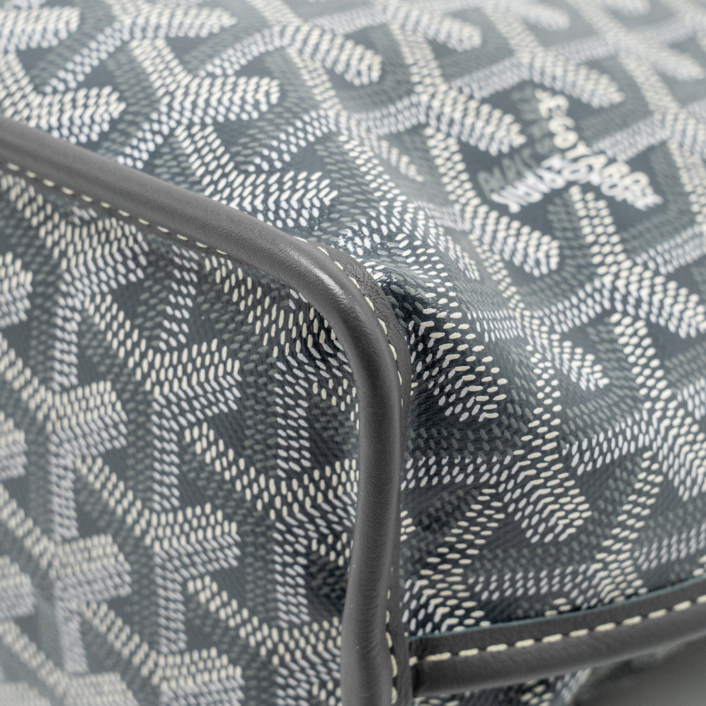 GOYARD MINI ANJOU TOTE BAG GOYARDLINE CANVAS/CALFSKIN GREY SHW