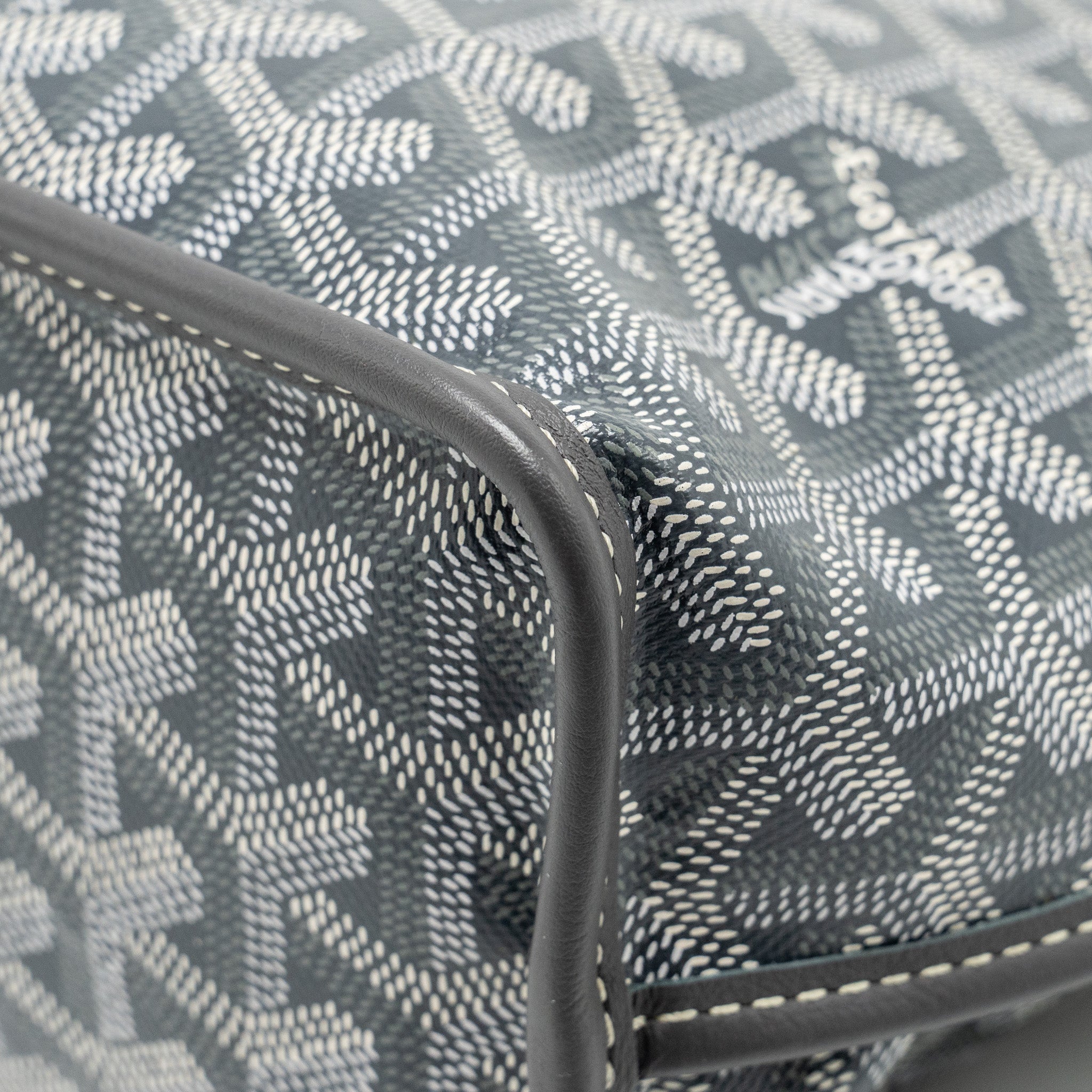 GOYARD MINI ANJOU TOTE BAG GOYARDLINE CANVAS/CALFSKIN GREY SHW
