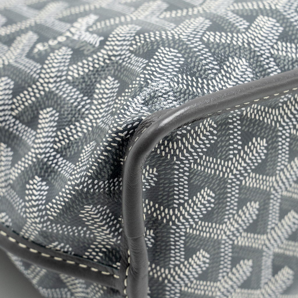 GOYARD MINI ANJOU TOTE BAG GOYARDLINE CANVAS/CALFSKIN GREY SHW