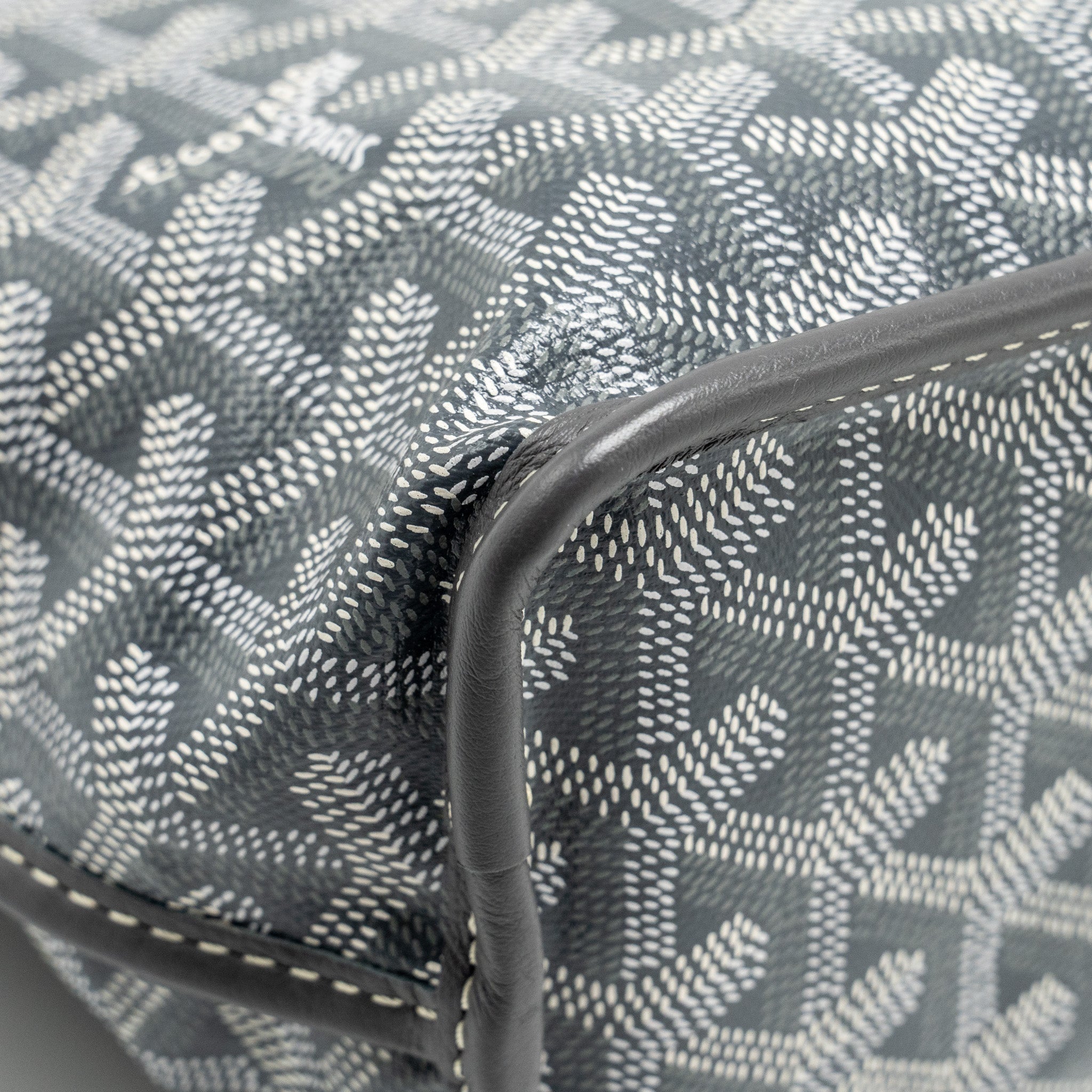 GOYARD MINI ANJOU TOTE BAG GOYARDLINE CANVAS/CALFSKIN GREY SHW