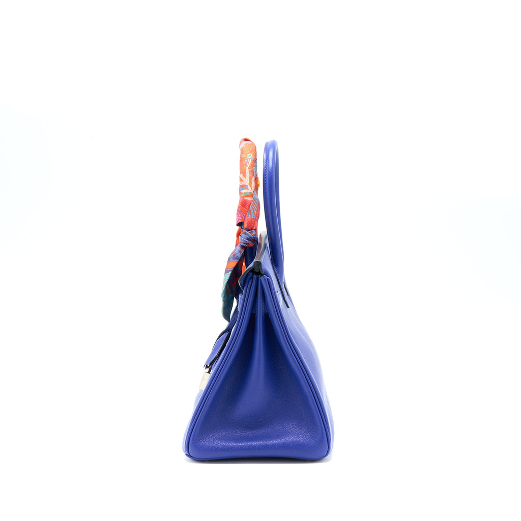 HERMES BIRKIN 30 TAURILLON NOVILLO BLUE SAPHIR SHW