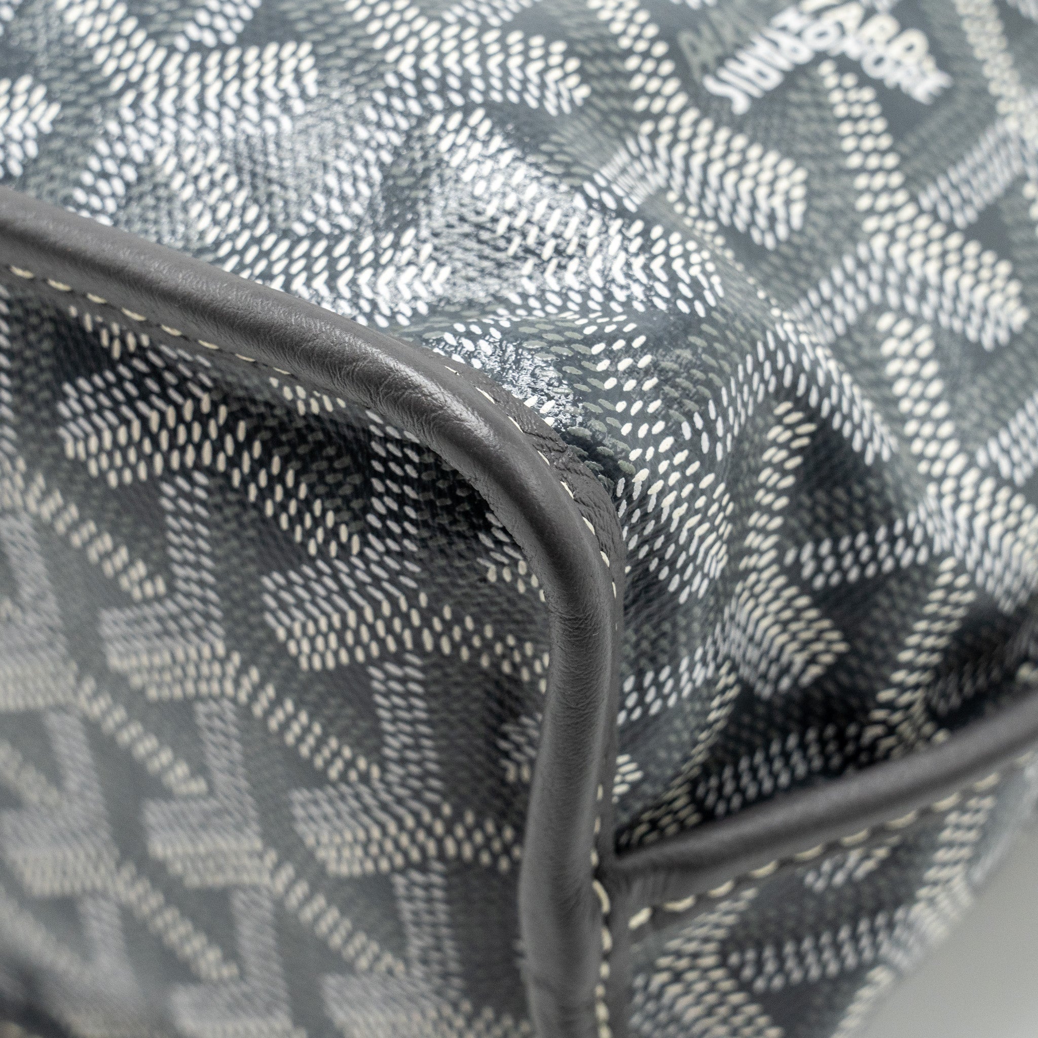 GOYARD MINI ANJOU TOTE BAG GOYARDLINE CANVAS/CALFSKIN GREY SHW